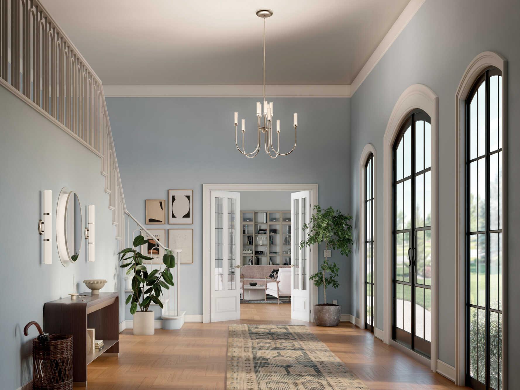 Kichler Moraine 10-Light Polished Nickel Cylinder Chandelier