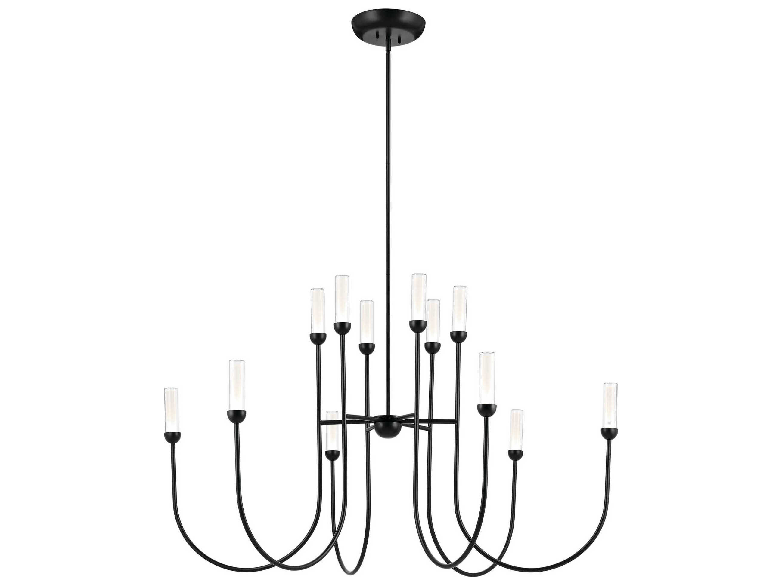 Kichler Moraine 12-Light Black Cylinder Chandelier