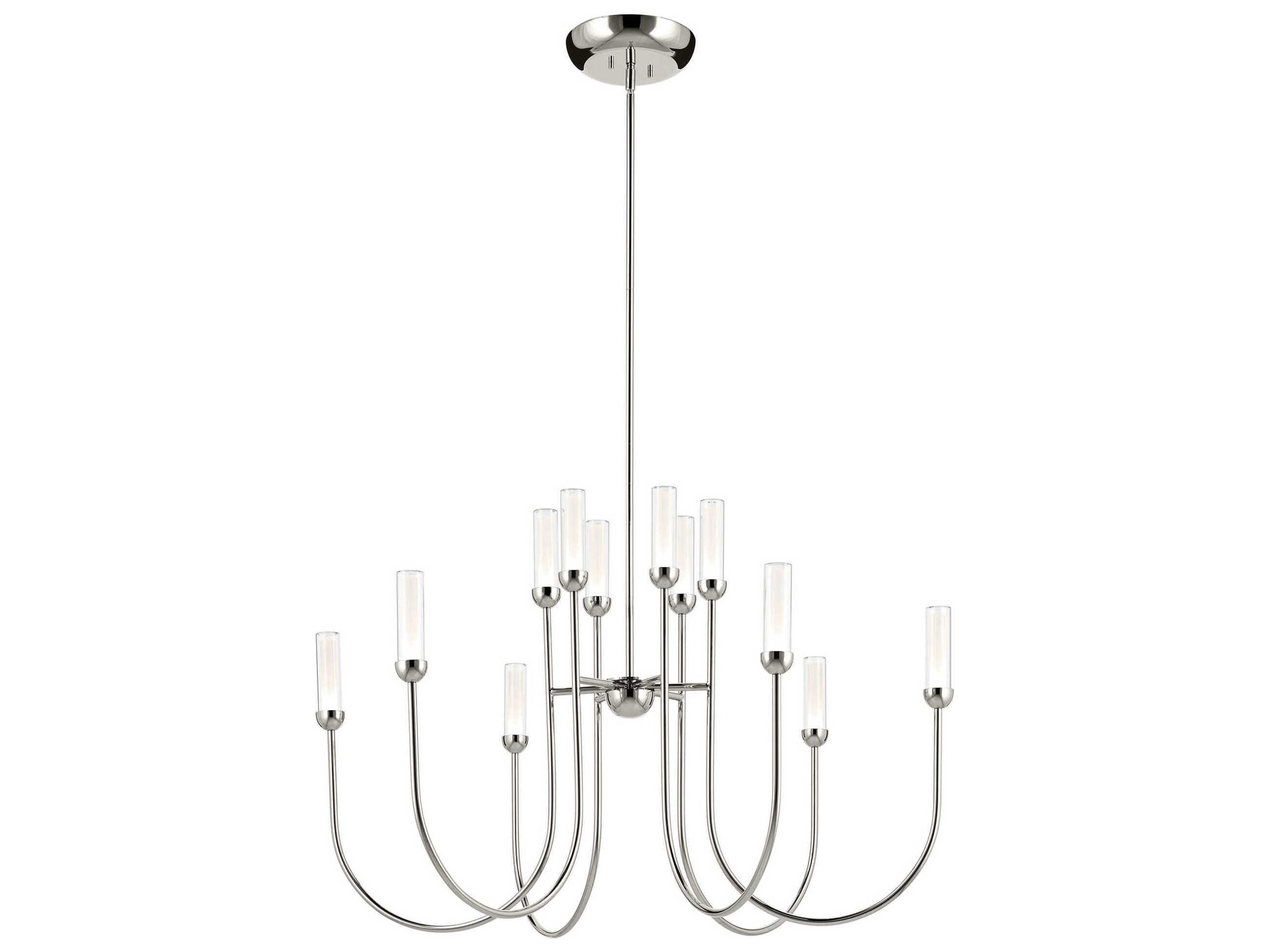 Kichler Moraine 12-Light Polished Nickel Cylinder Chandelier