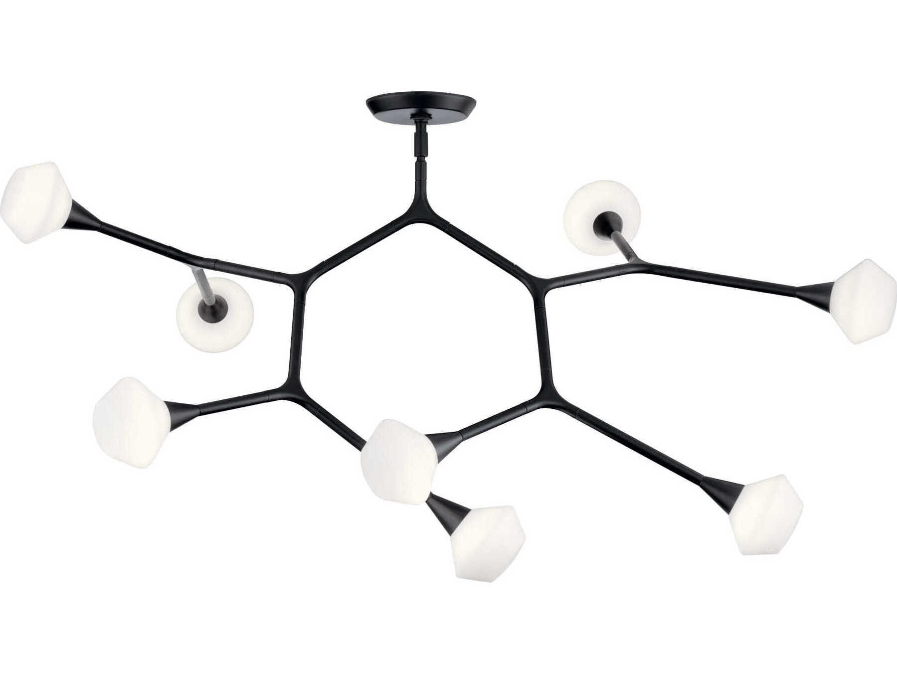 Kichler Cassius 8-Light Black Geometric Island Pendant