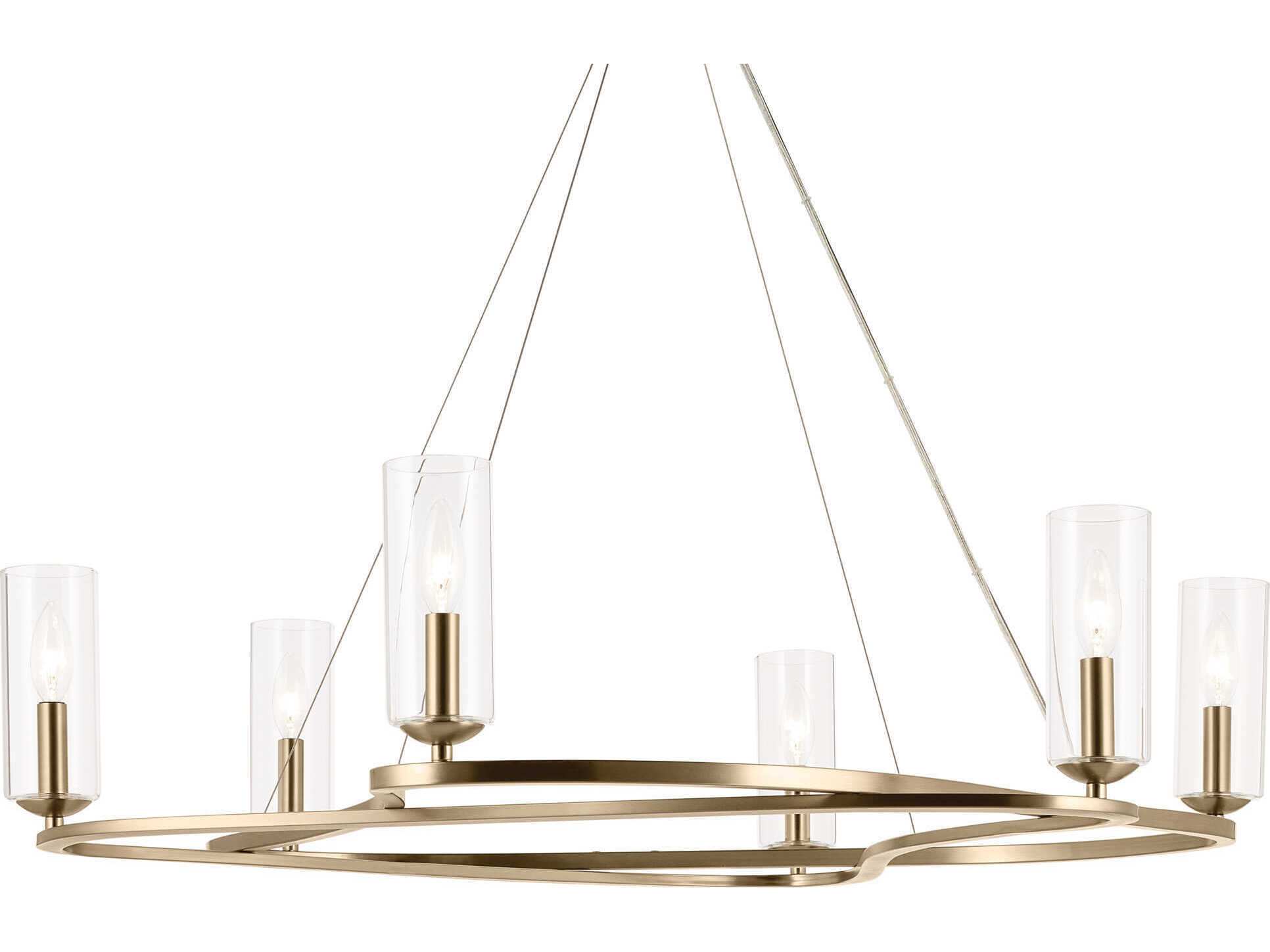 Kichler Harpin 6-Light Champagne Bronze Candelabra Cylinder Chandelier