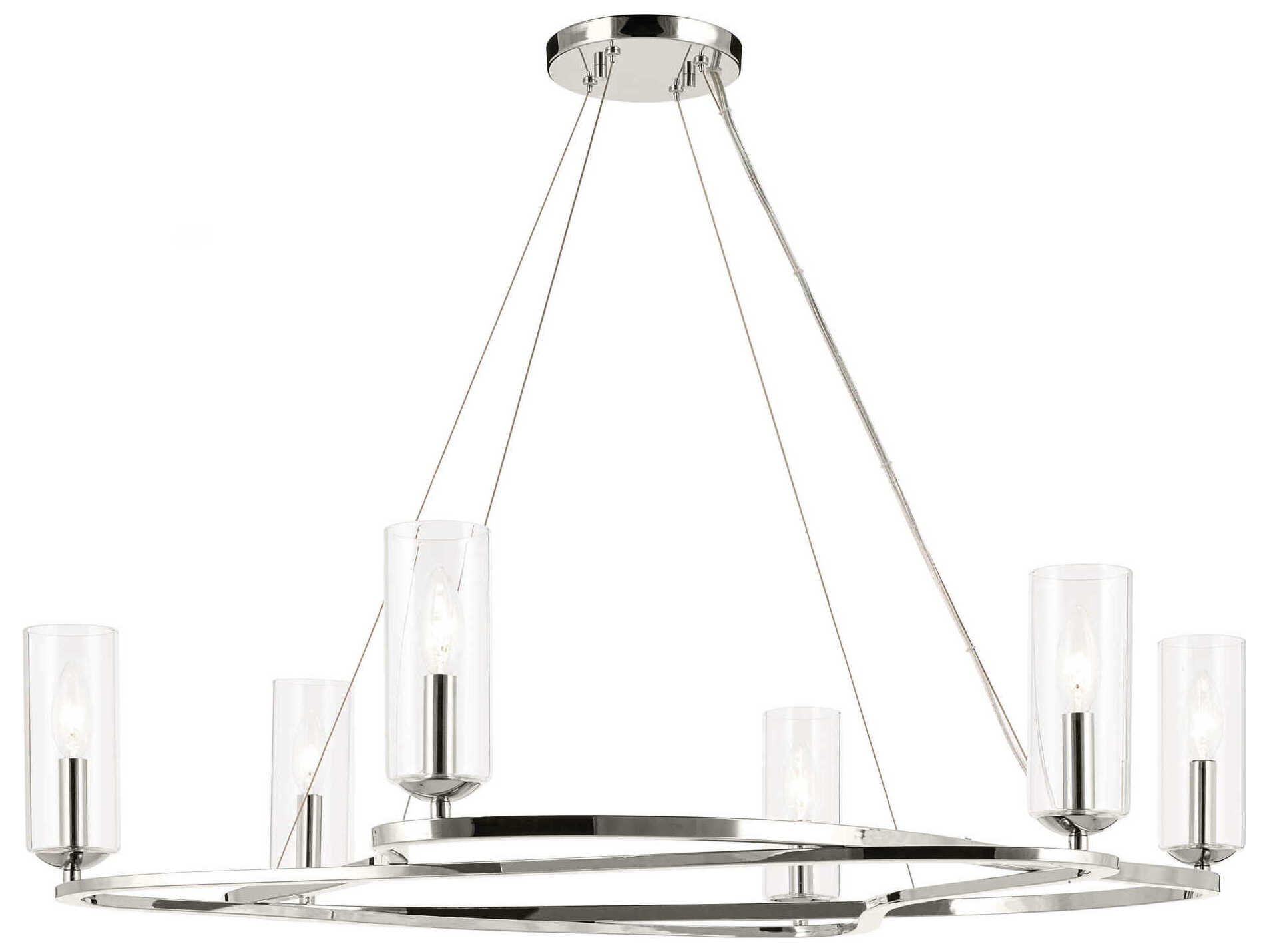 Kichler Harpin 6-Light Polished Nickel Candelabra Cylinder Chandelier