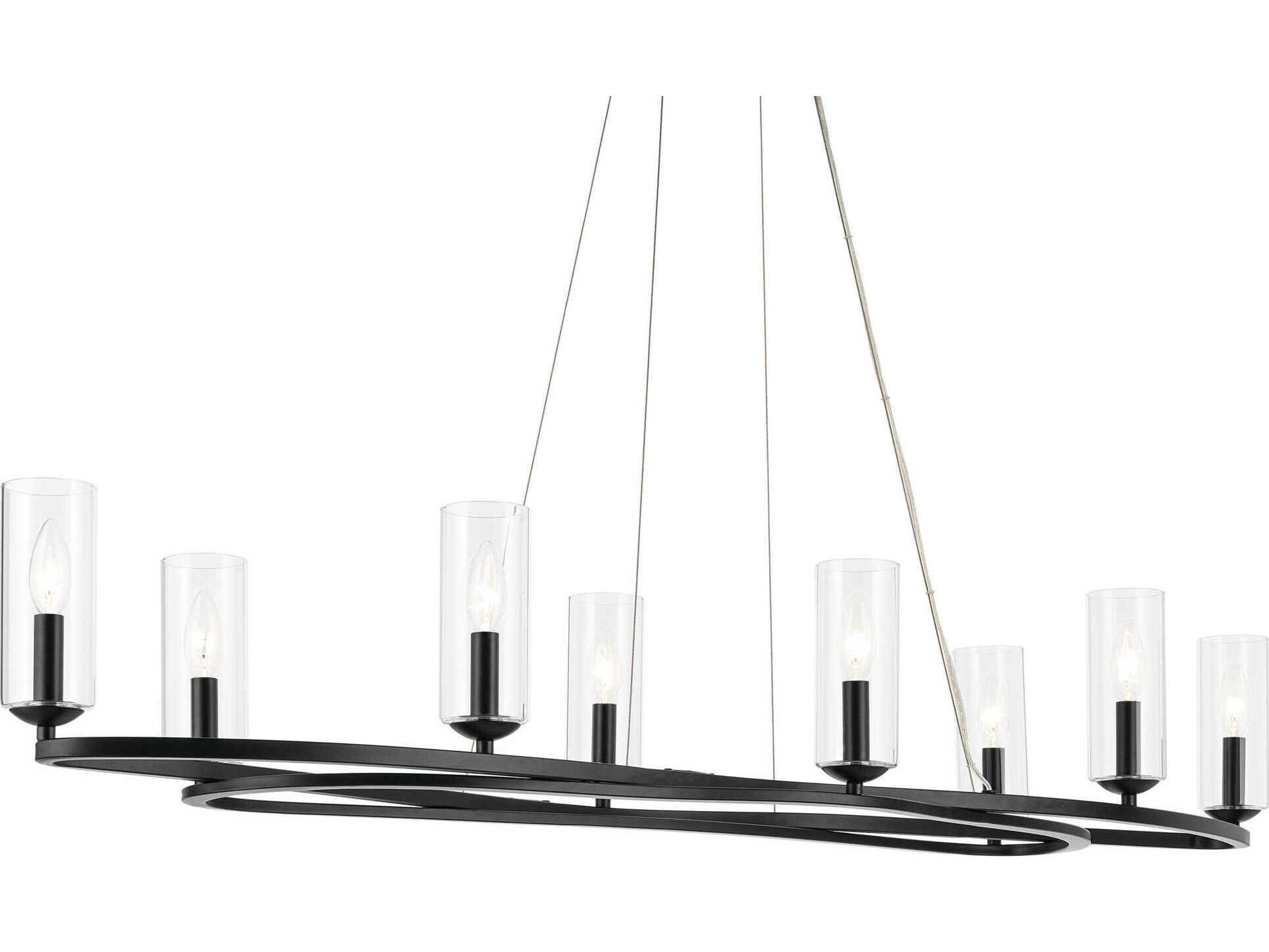 Kichler Harpin 8-Light Black Cylinder Island Pendant
