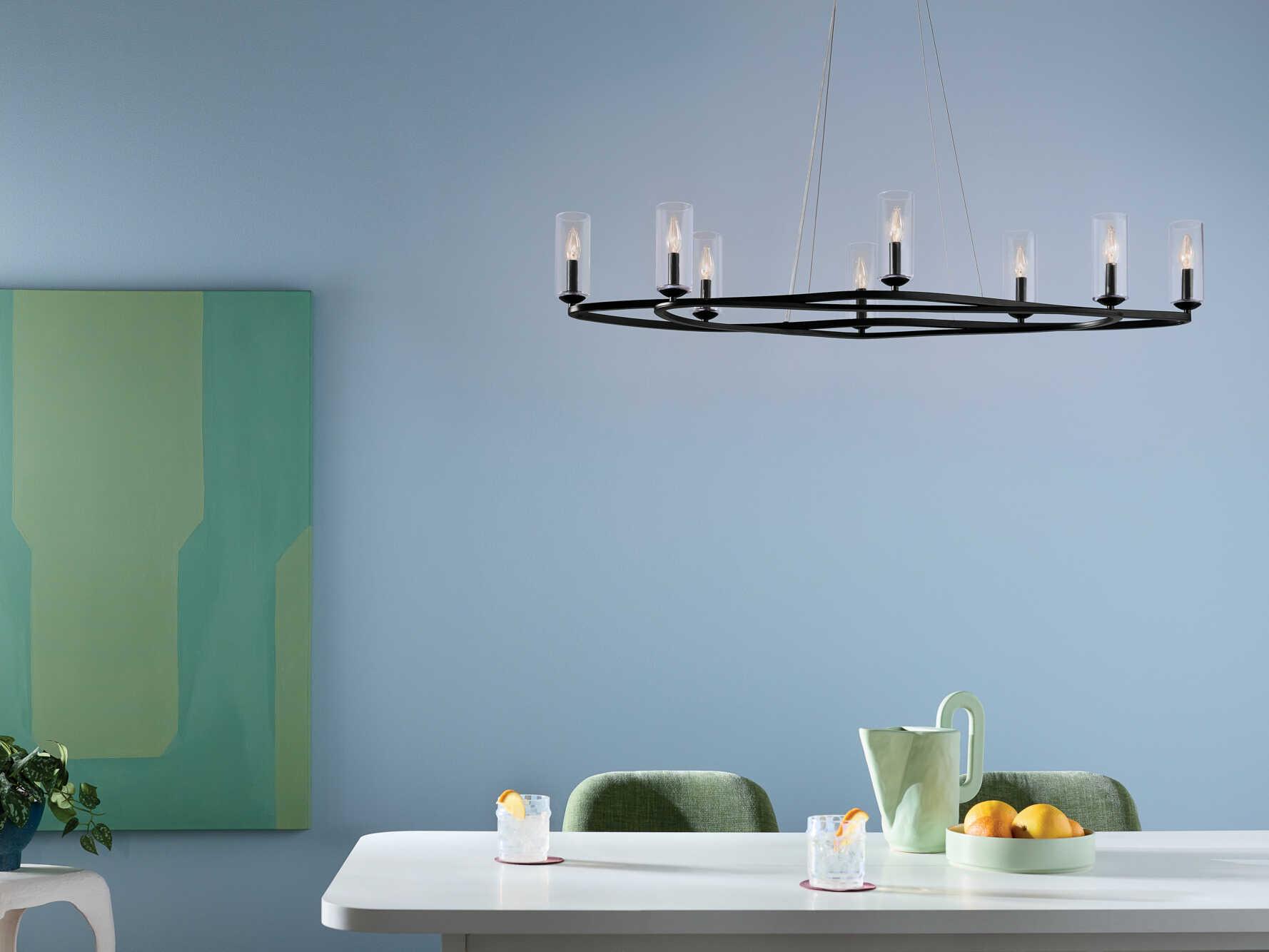 Kichler Harpin 8-Light Black Cylinder Island Pendant