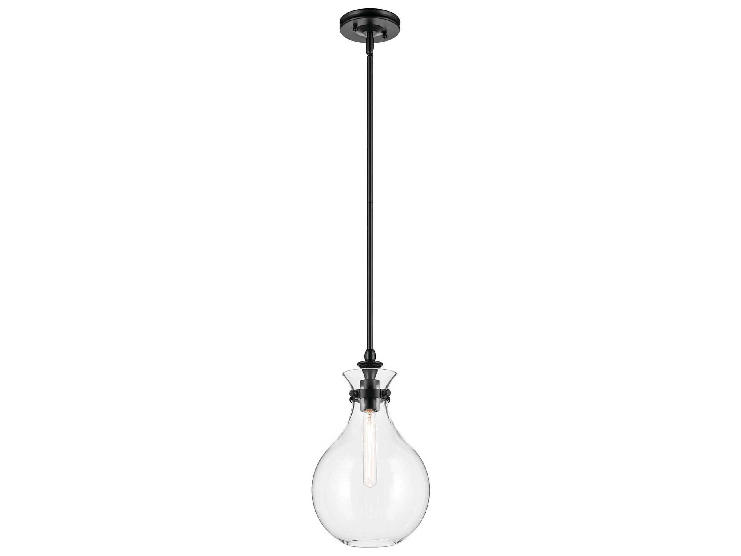 Kichler Laria 1-Light Black Mini Pendant
