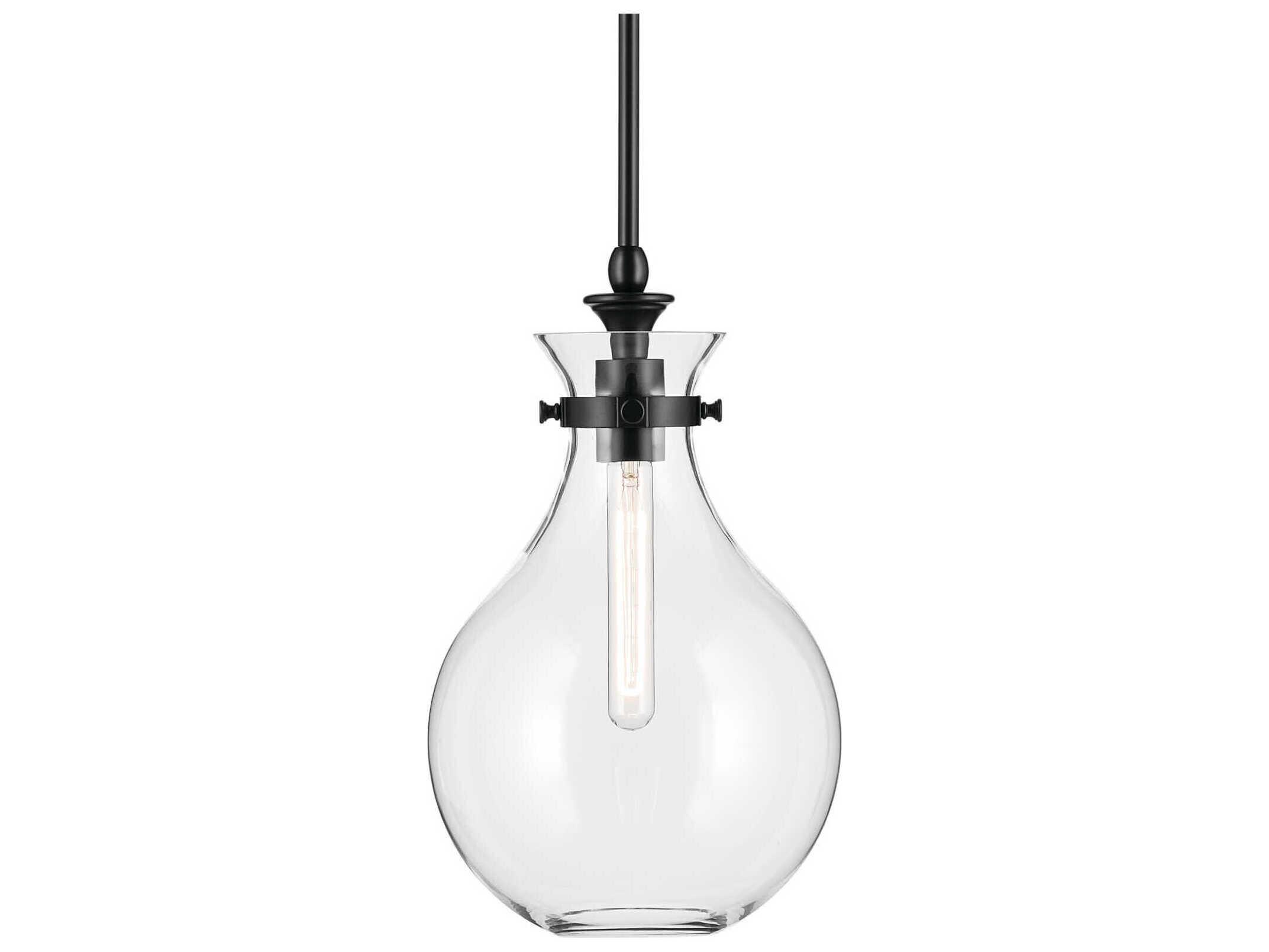 Kichler Laria 1-Light Black Mini Pendant