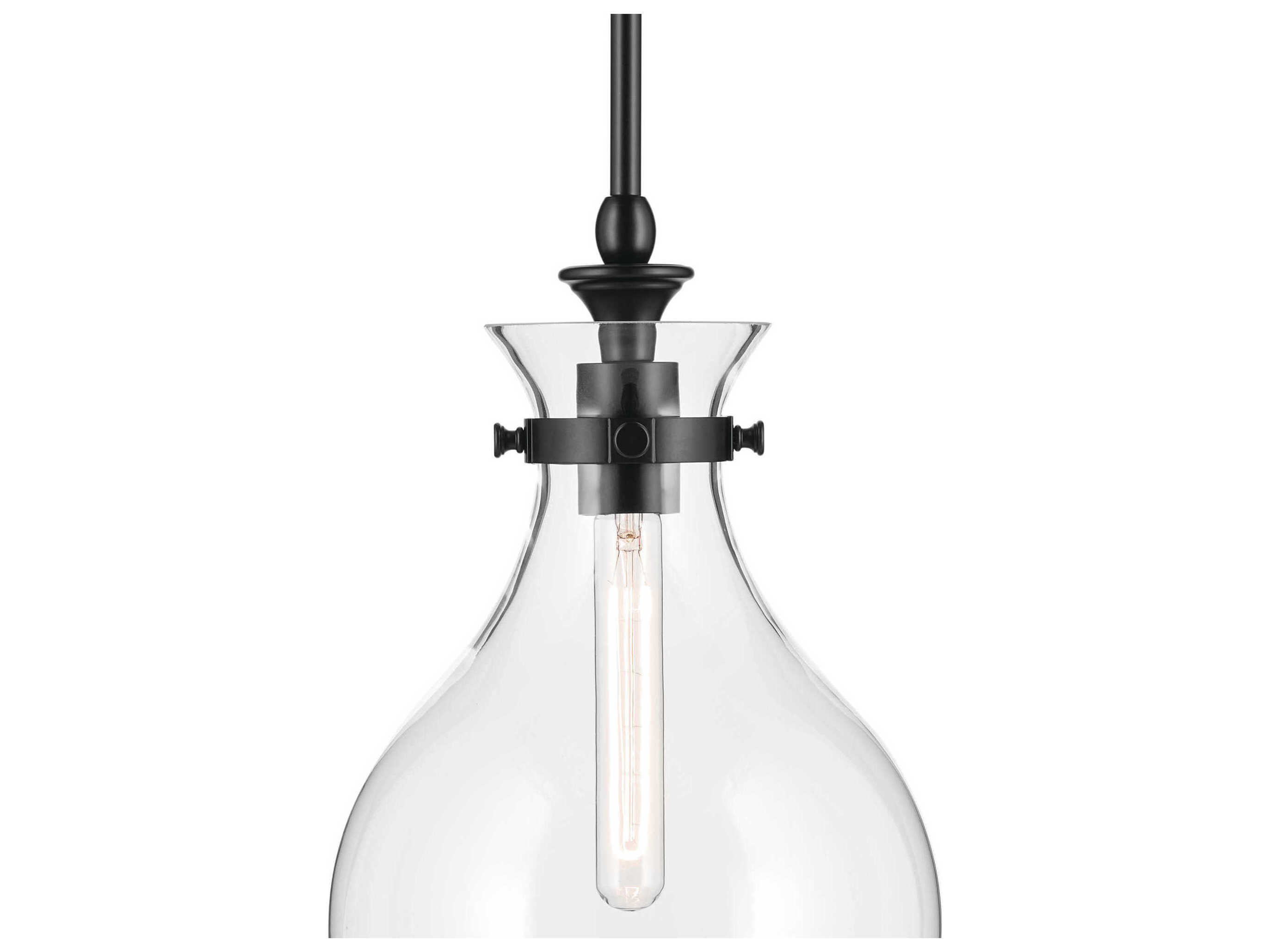 Kichler Laria 1-Light Black Mini Pendant
