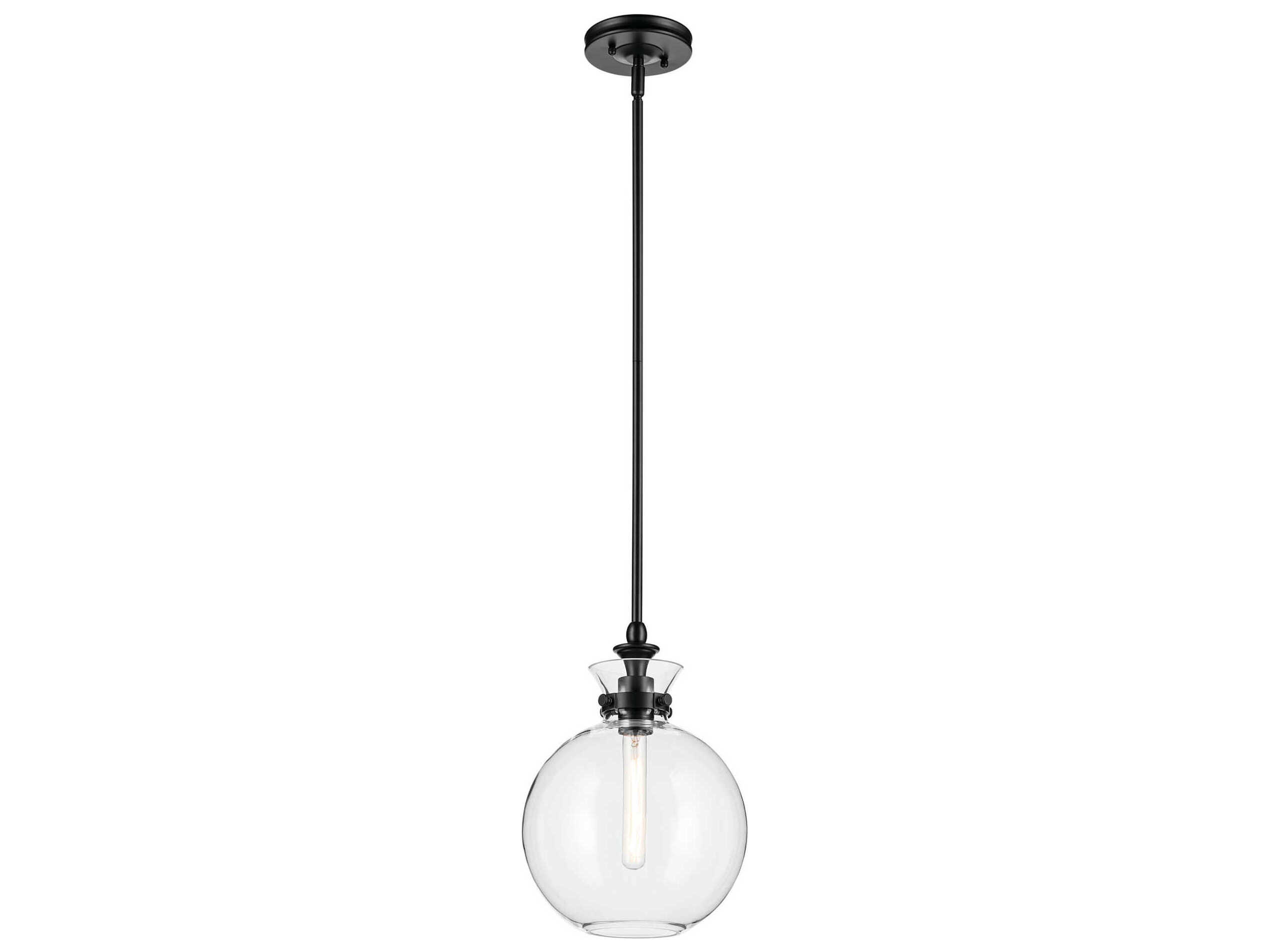 Kichler Laria 1-Light Black Globe Mini Pendant