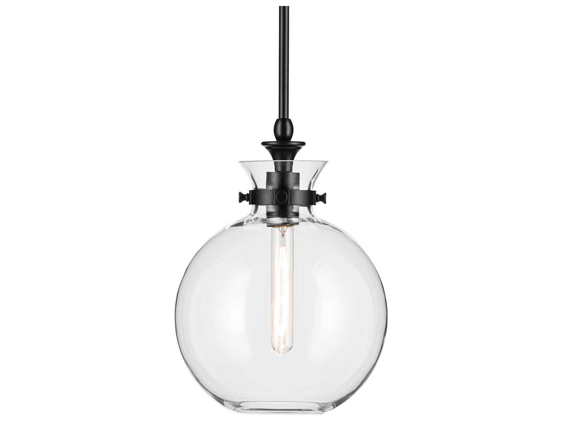 Kichler Laria 1-Light Black Globe Mini Pendant