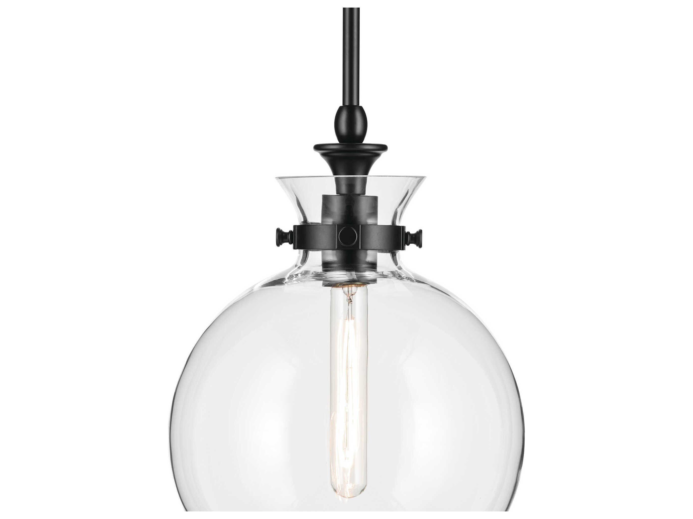 Kichler Laria 1-Light Black Globe Mini Pendant
