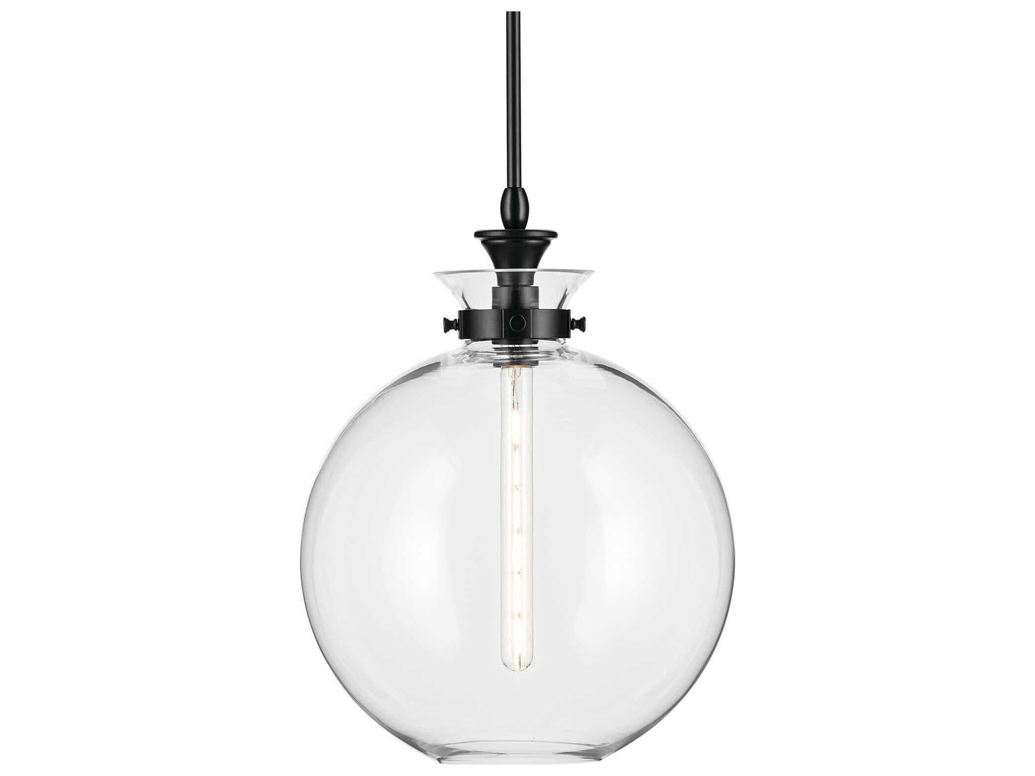 Kichler Laria 1-Light Black Globe Pendant