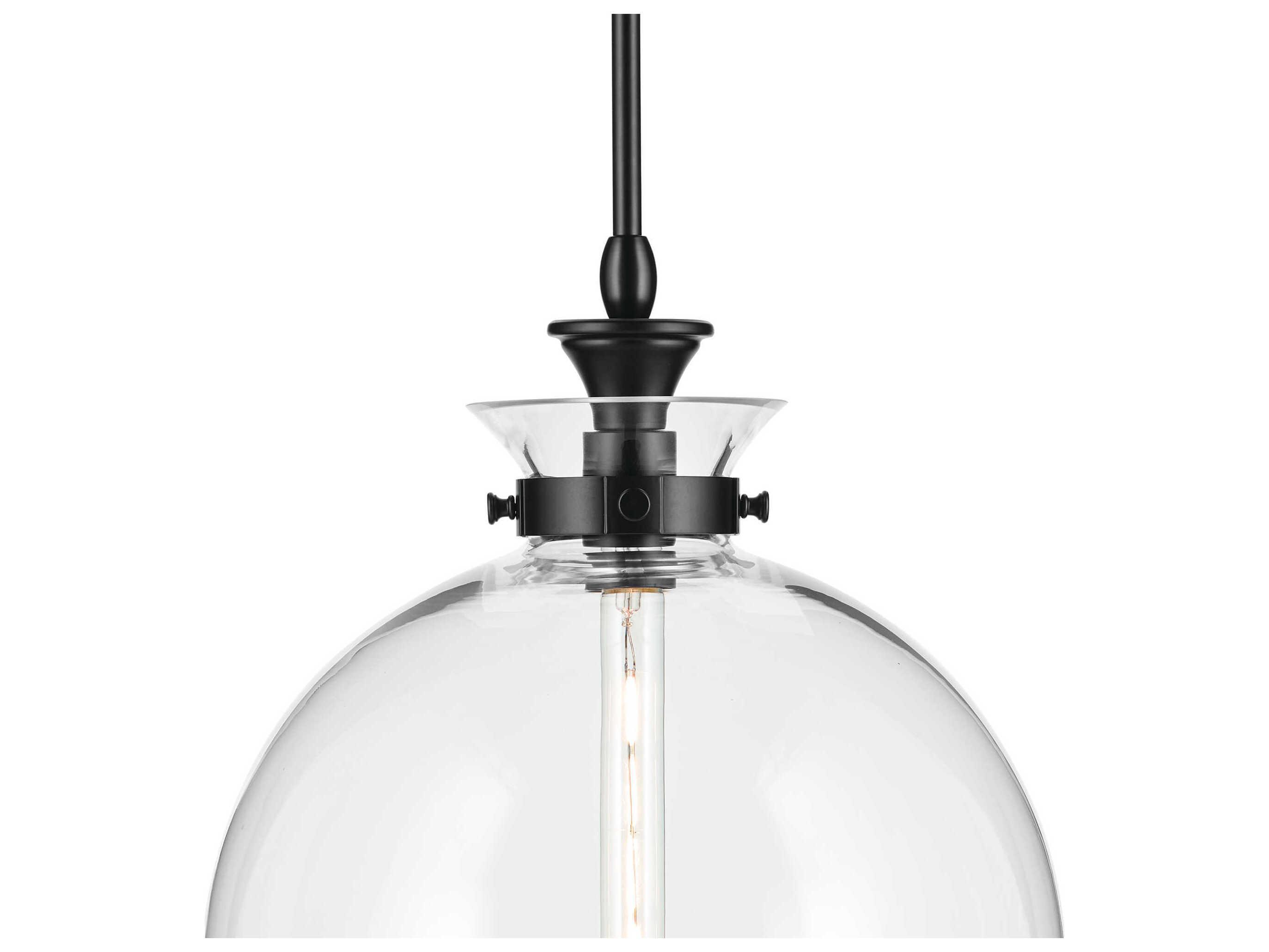 Kichler Laria 1-Light Black Globe Pendant