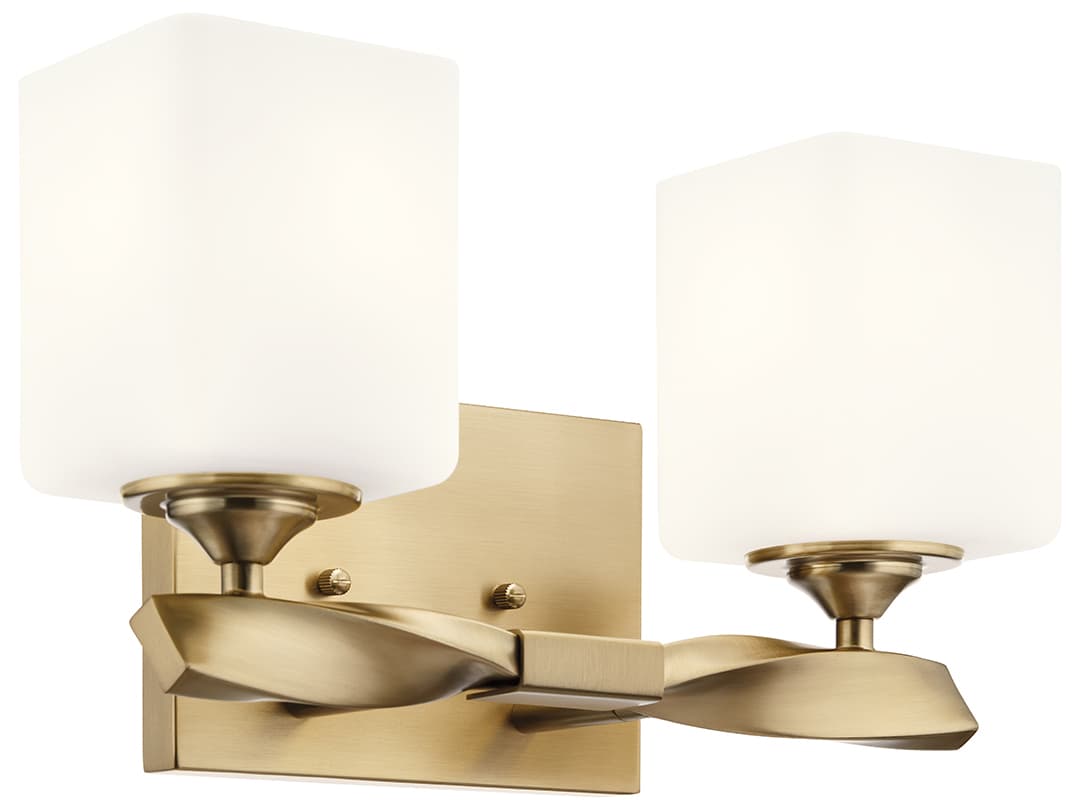 Kichler Marette 2-Light Champagne Bronze Glass Vanity Light