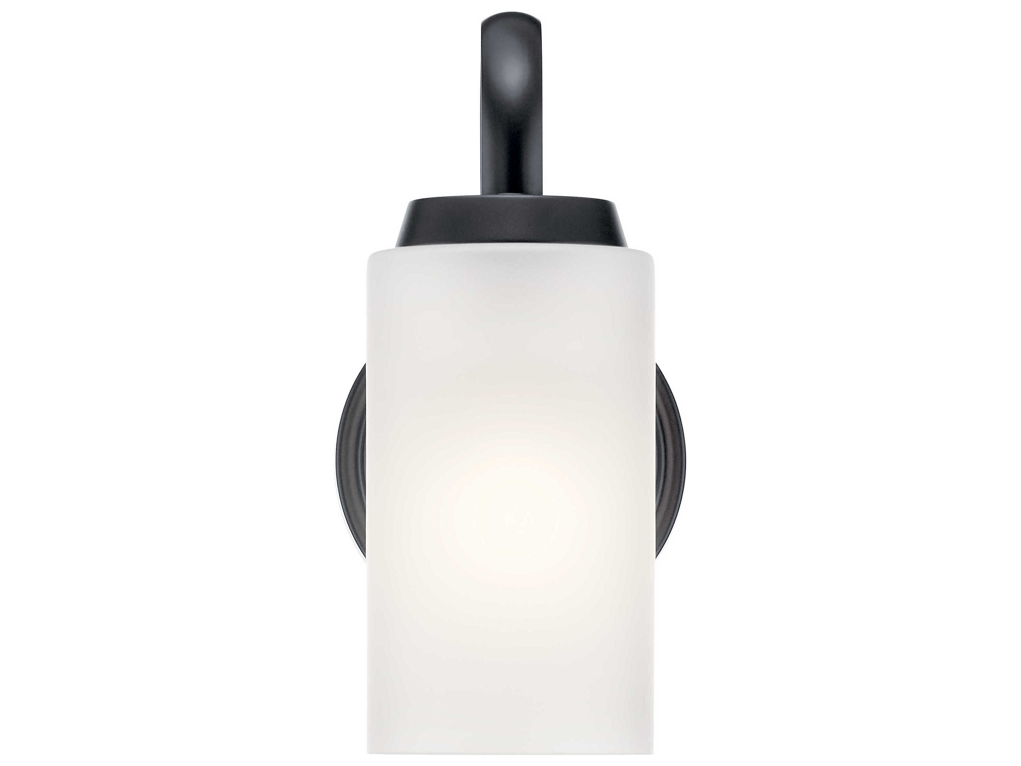 Kichler Kennewick 1-Light Black Glass Wall Sconce