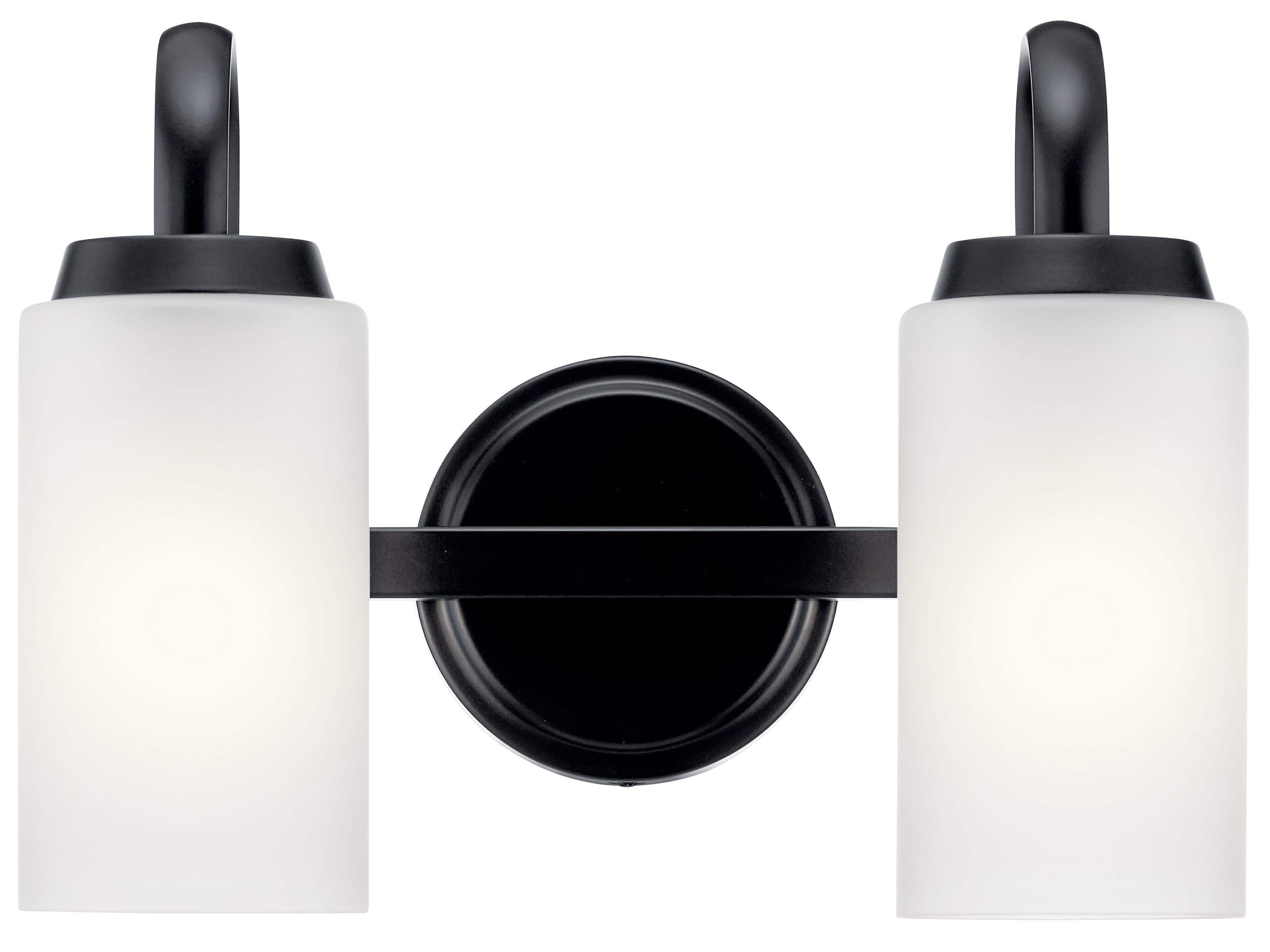 Kichler Kennewick 2-Light Black Glass Vanity Light