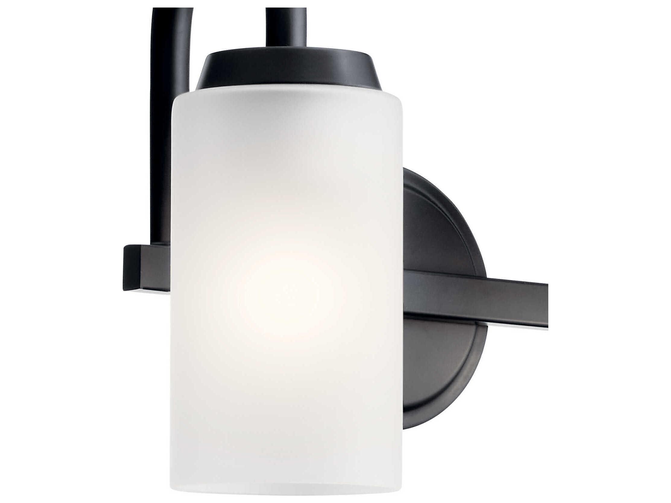 Kichler Kennewick 2-Light Black Glass Vanity Light