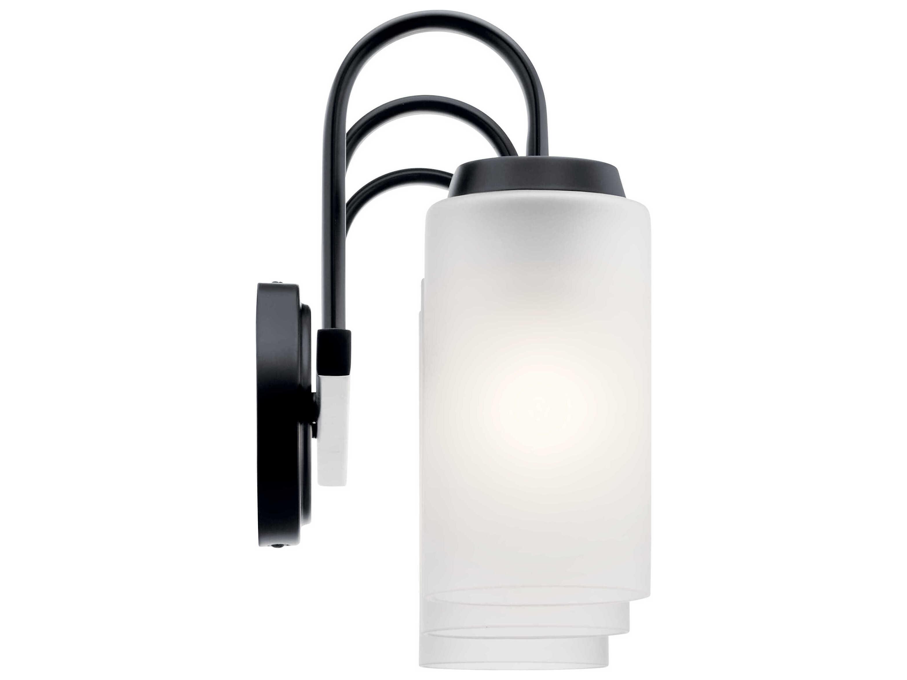 Kichler Kennewick 3-Light Black Glass Vanity Light