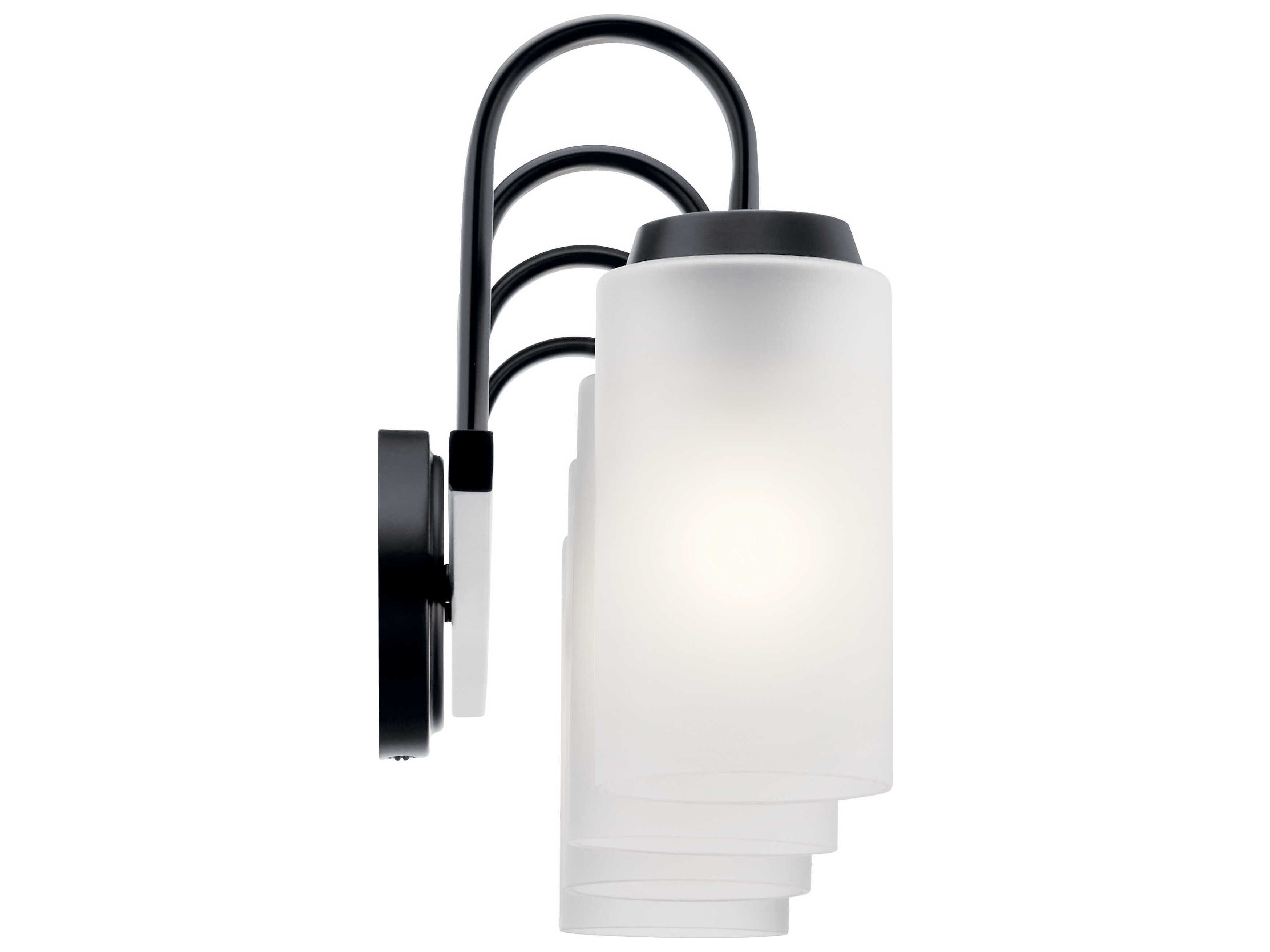 Kichler Kennewick 4-Light Black Glass Vanity Light