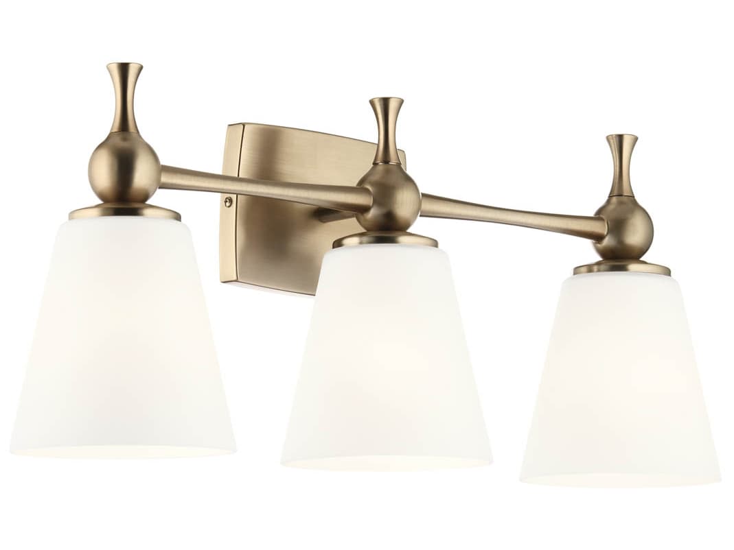 Kichler Cosabella 3-Light Champagne Bronze Glass Vanity Light