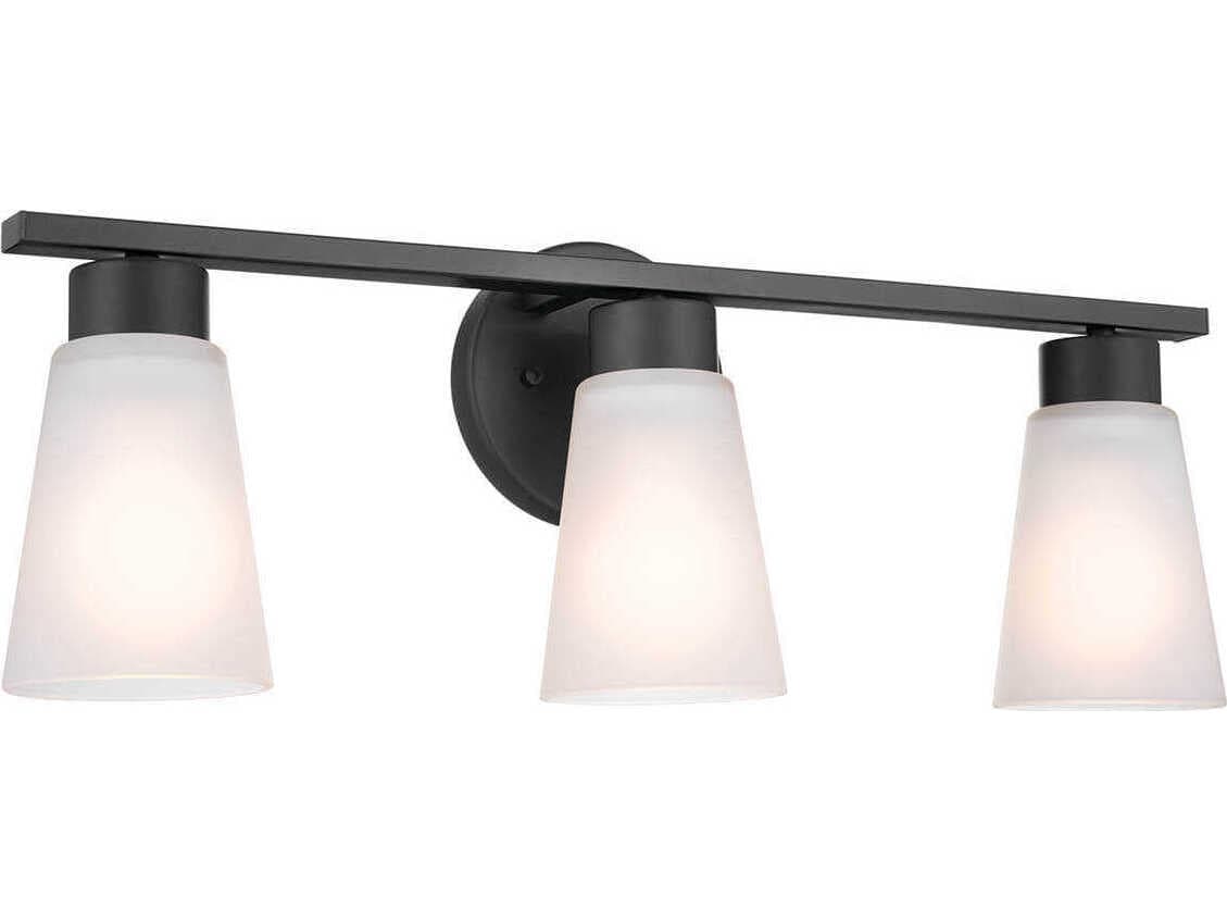 Kichler Stamos 3-Light Black Glass Vanity Light