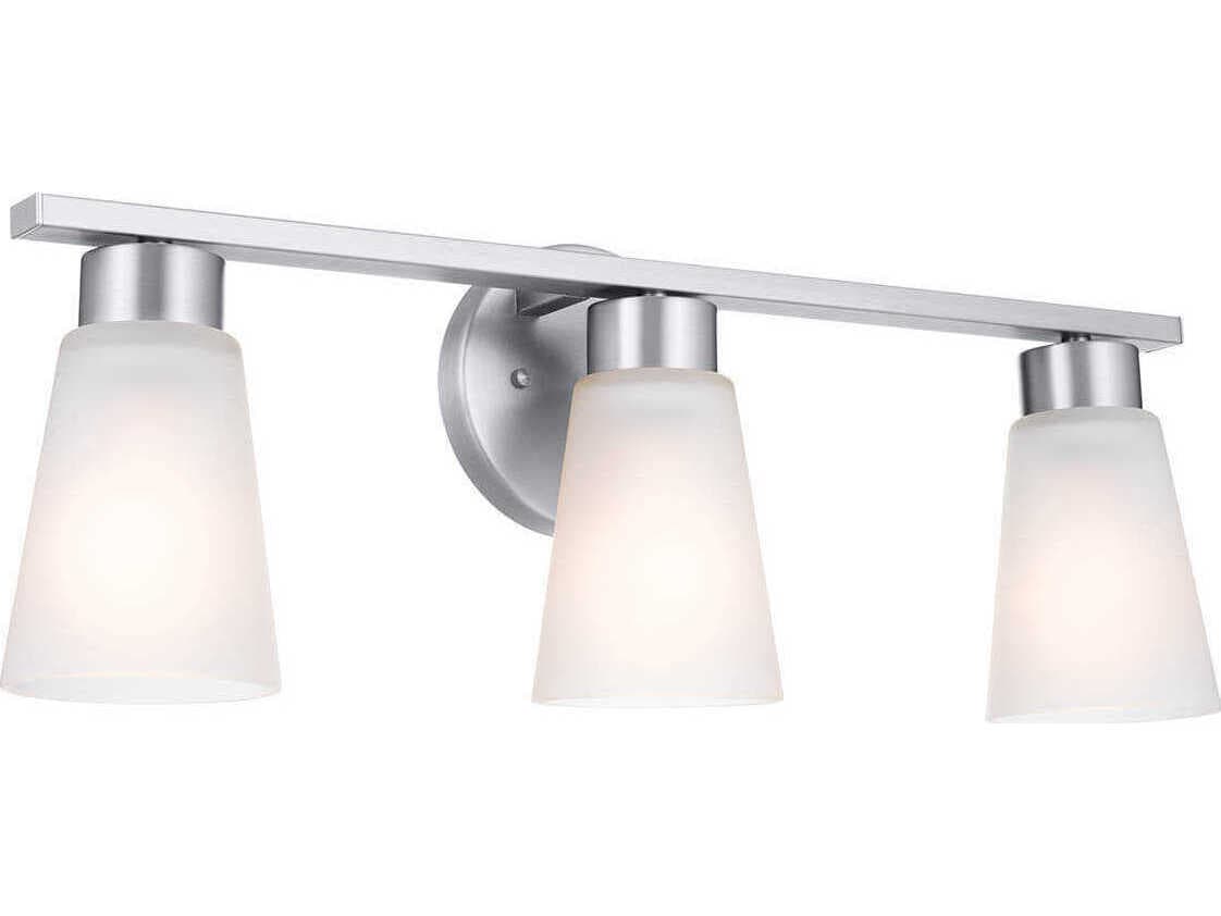Kichler Stamos 3-Light Brushed Nickel Glass Vanity Light