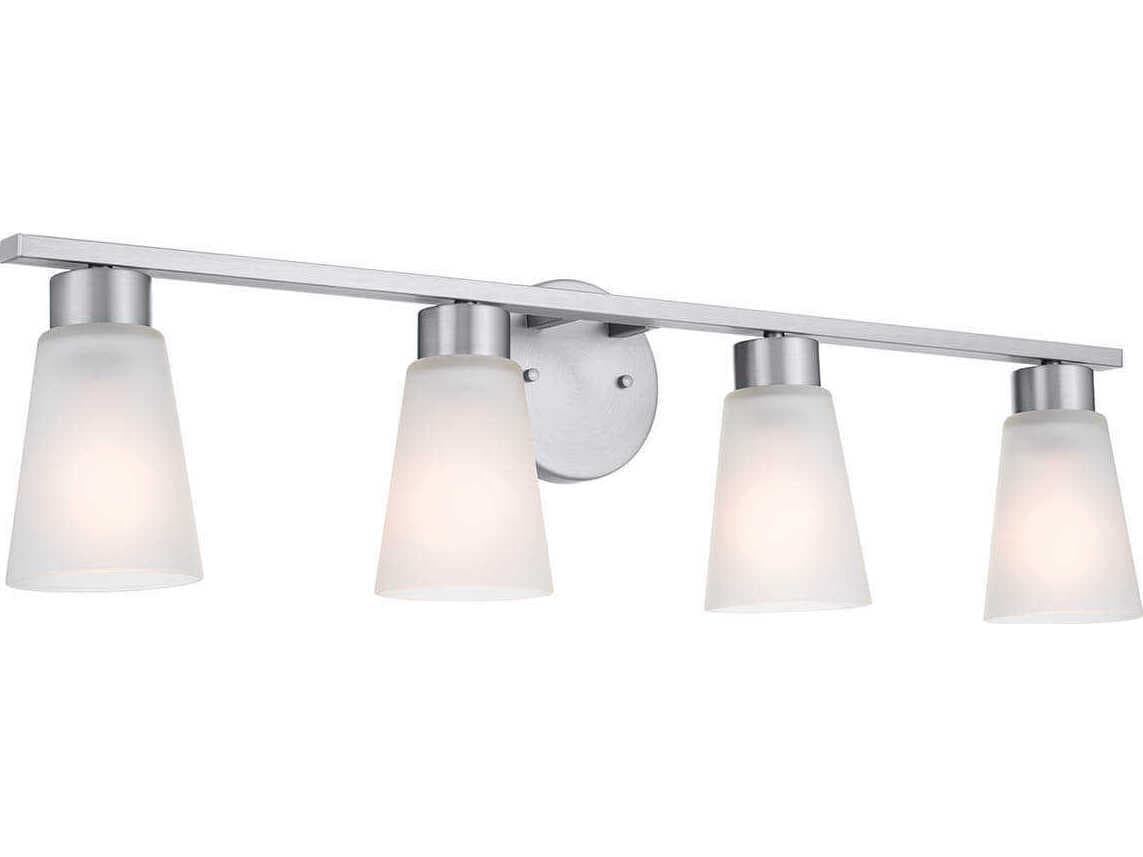 Kichler Stamos 4-Light Brushed Nickel Glass Vanity Light
