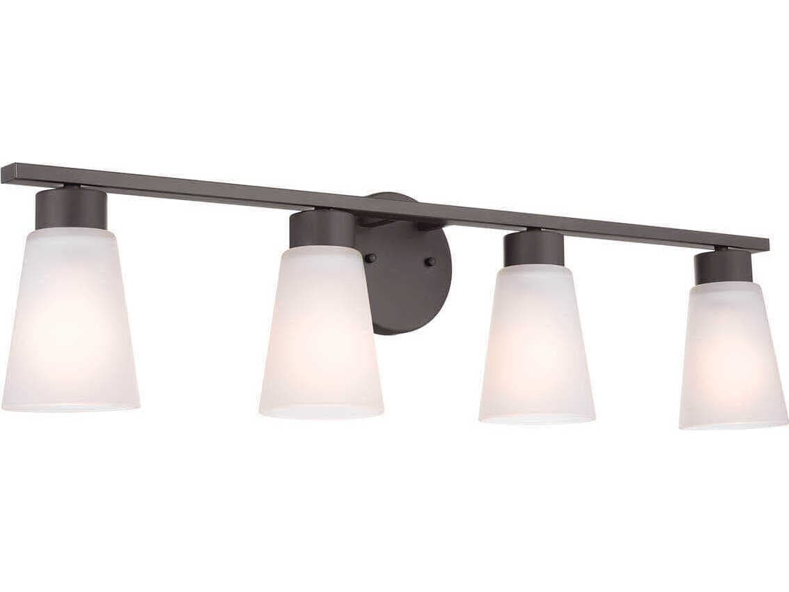 Kichler Stamos 4-Light Olde Bronze Glass Vanity Light