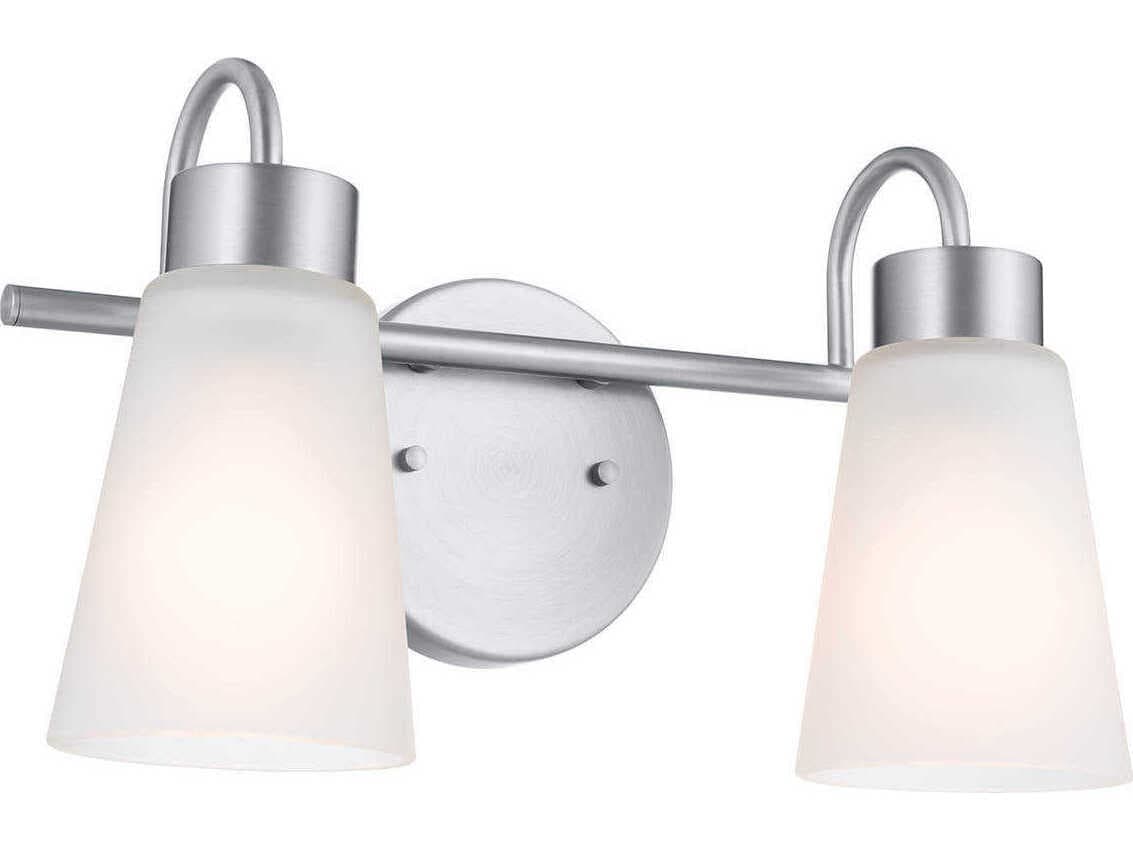 Kichler Erma 2-Light Brushed Nickel Glass Vanity Light