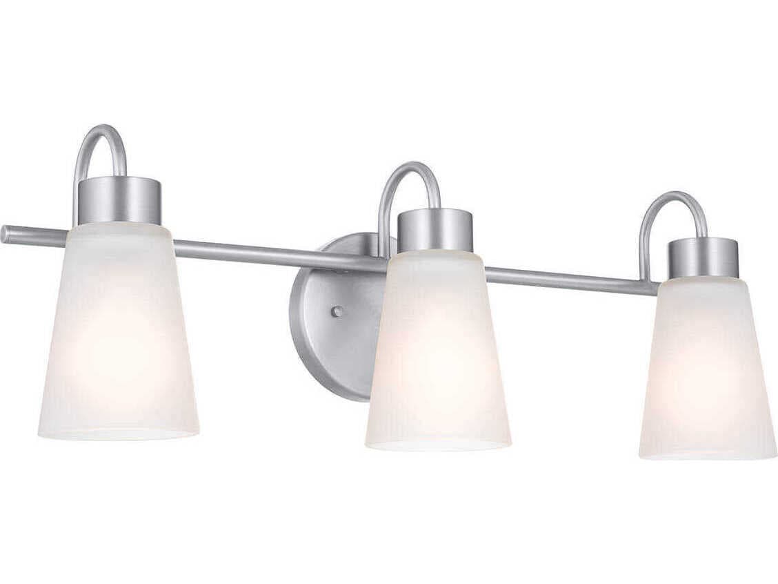 Kichler Erma 3-Light Brushed Nickel Glass Vanity Light