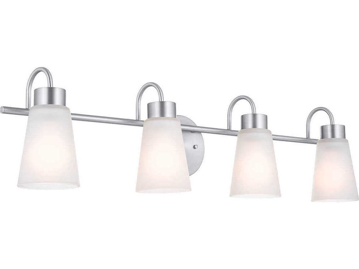 Kichler Erma 4-Light Brushed Nickel Glass Vanity Light