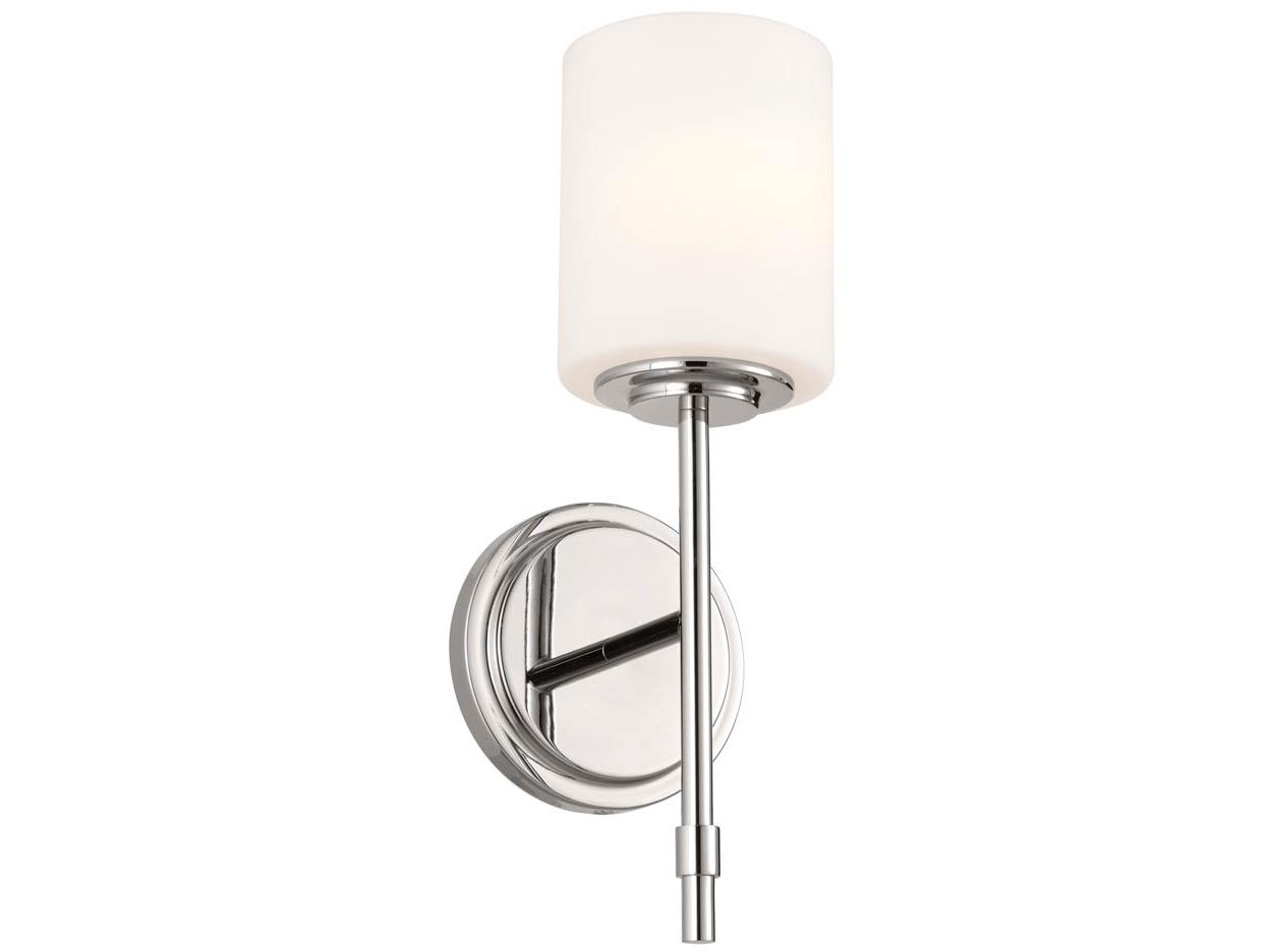 Kichler Ali 1-Light Polished Nickel Glass Wall Sconce