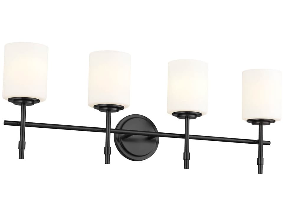 Kichler Ali 4-Light Black Glass Vanity Light