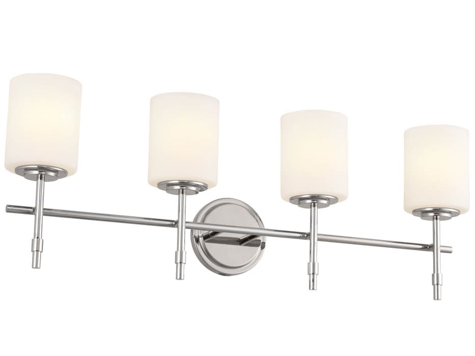 Kichler Ali 4-Light Polished Nickel Glass Vanity Light