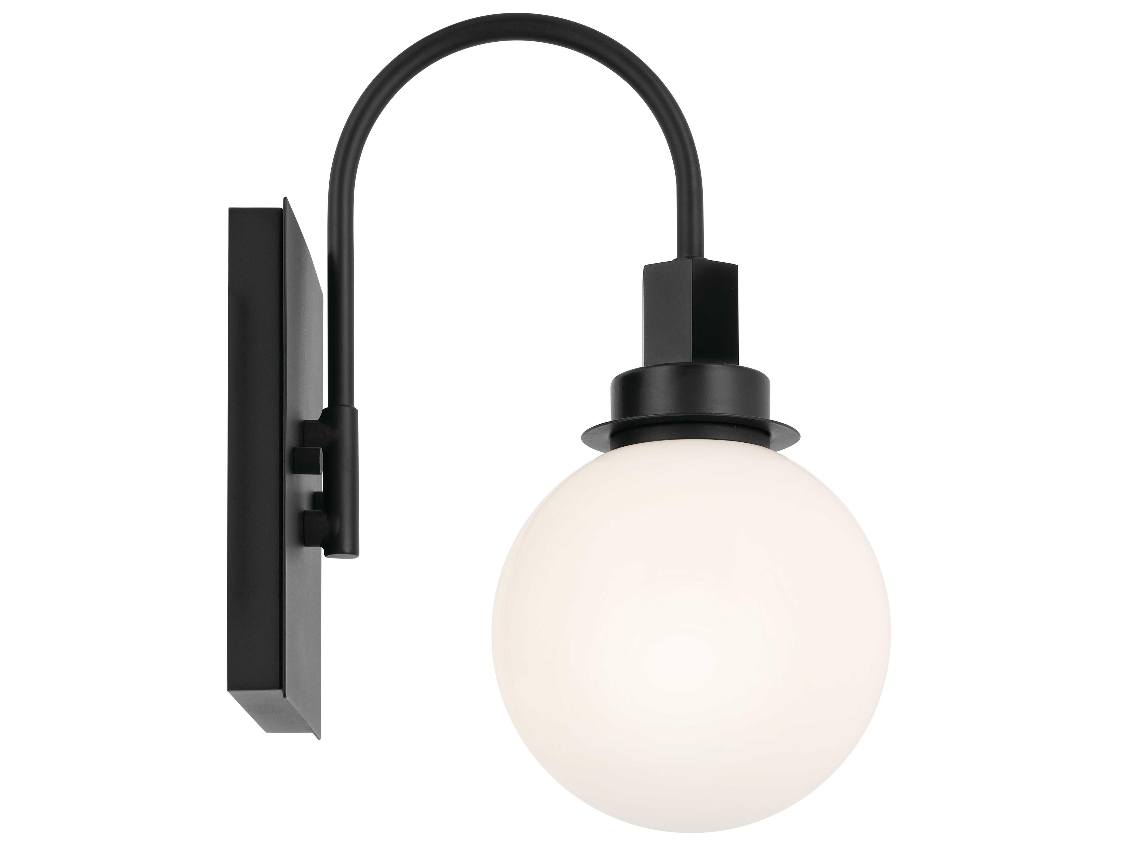 Kichler Hex 1-Light Black Glass Wall Sconce