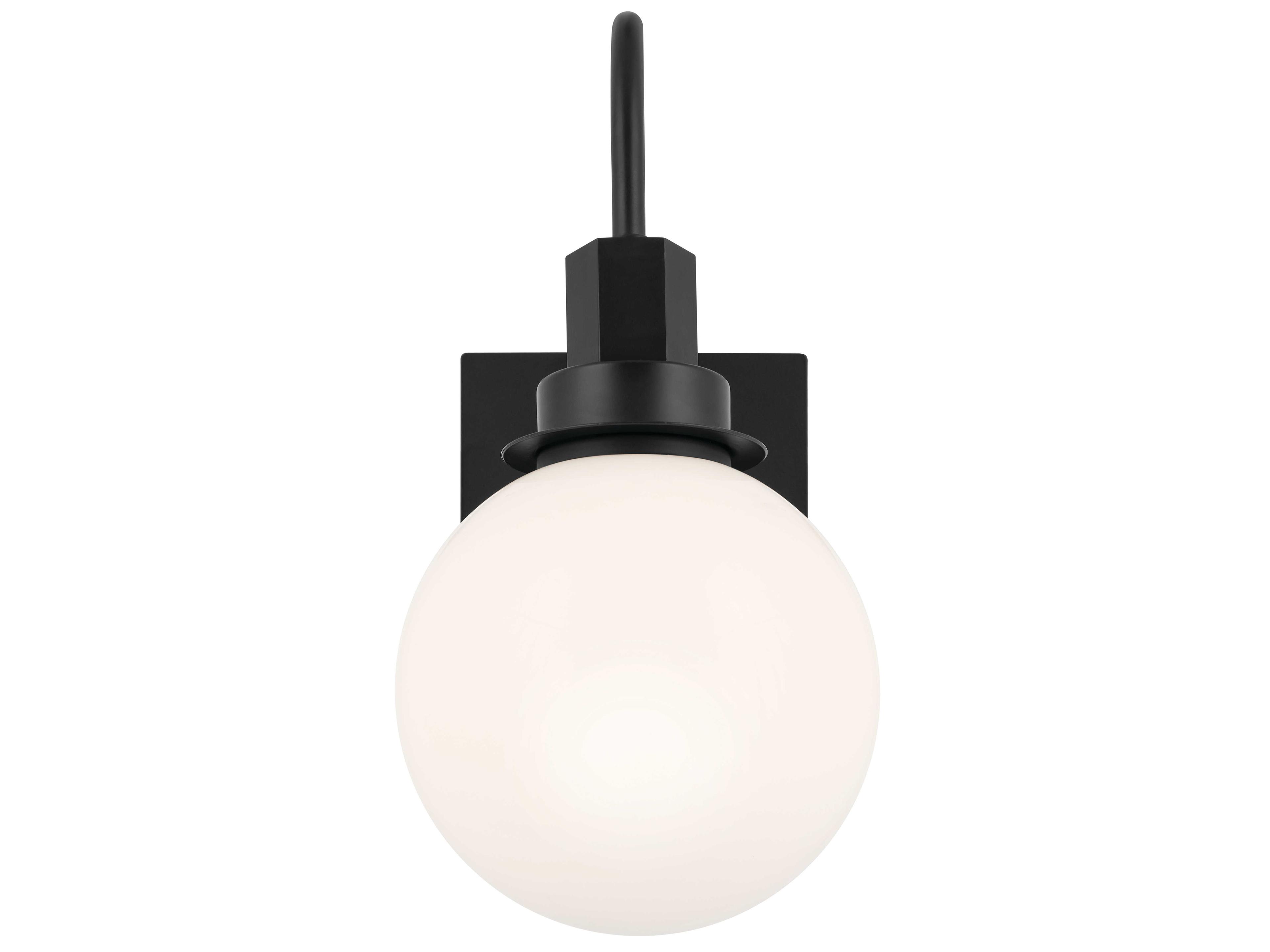 Kichler Hex 1-Light Black Glass Wall Sconce