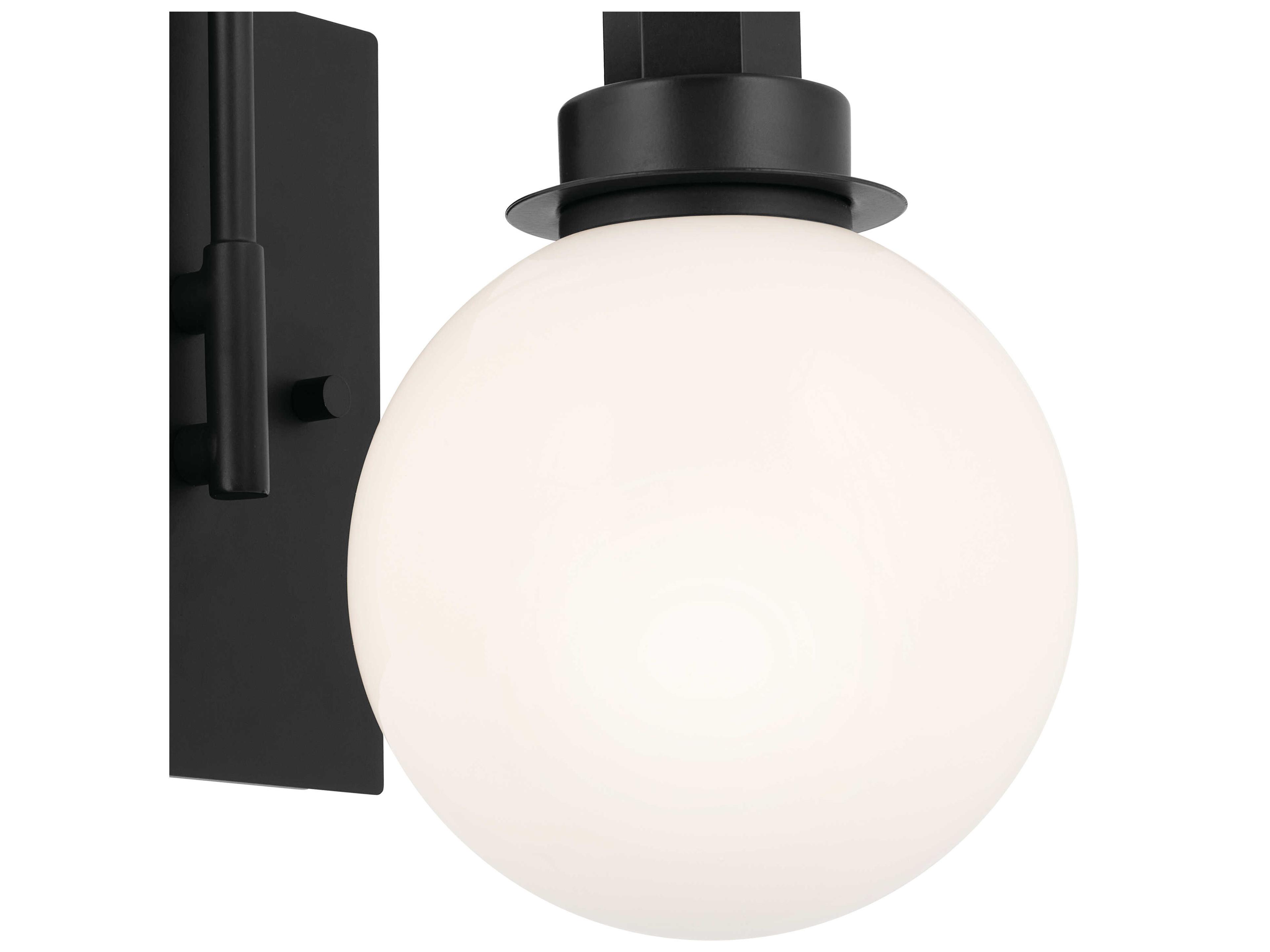 Kichler Hex 1-Light Black Glass Wall Sconce