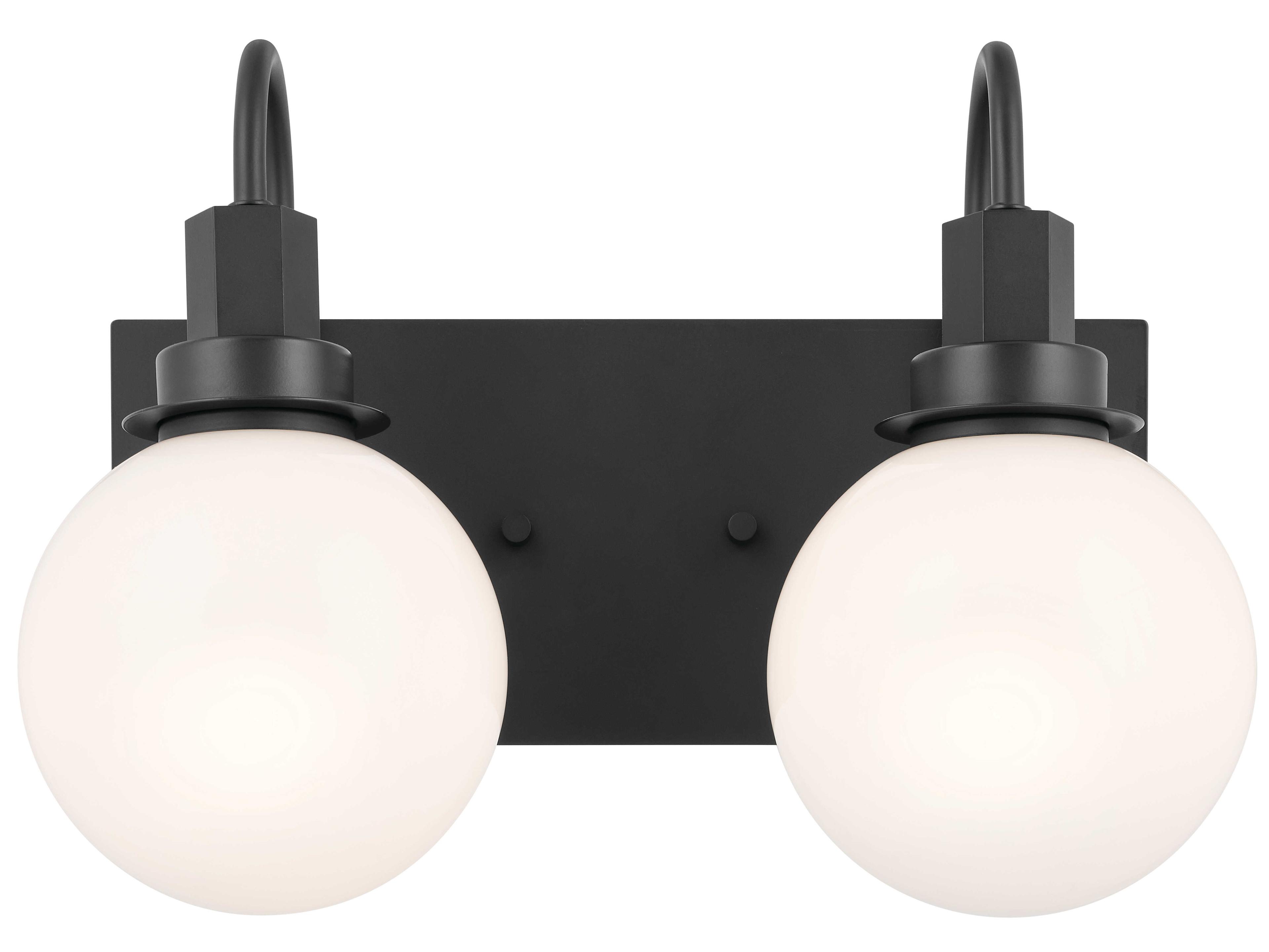 Kichler Hex 2-Light Black Glass Vanity Light