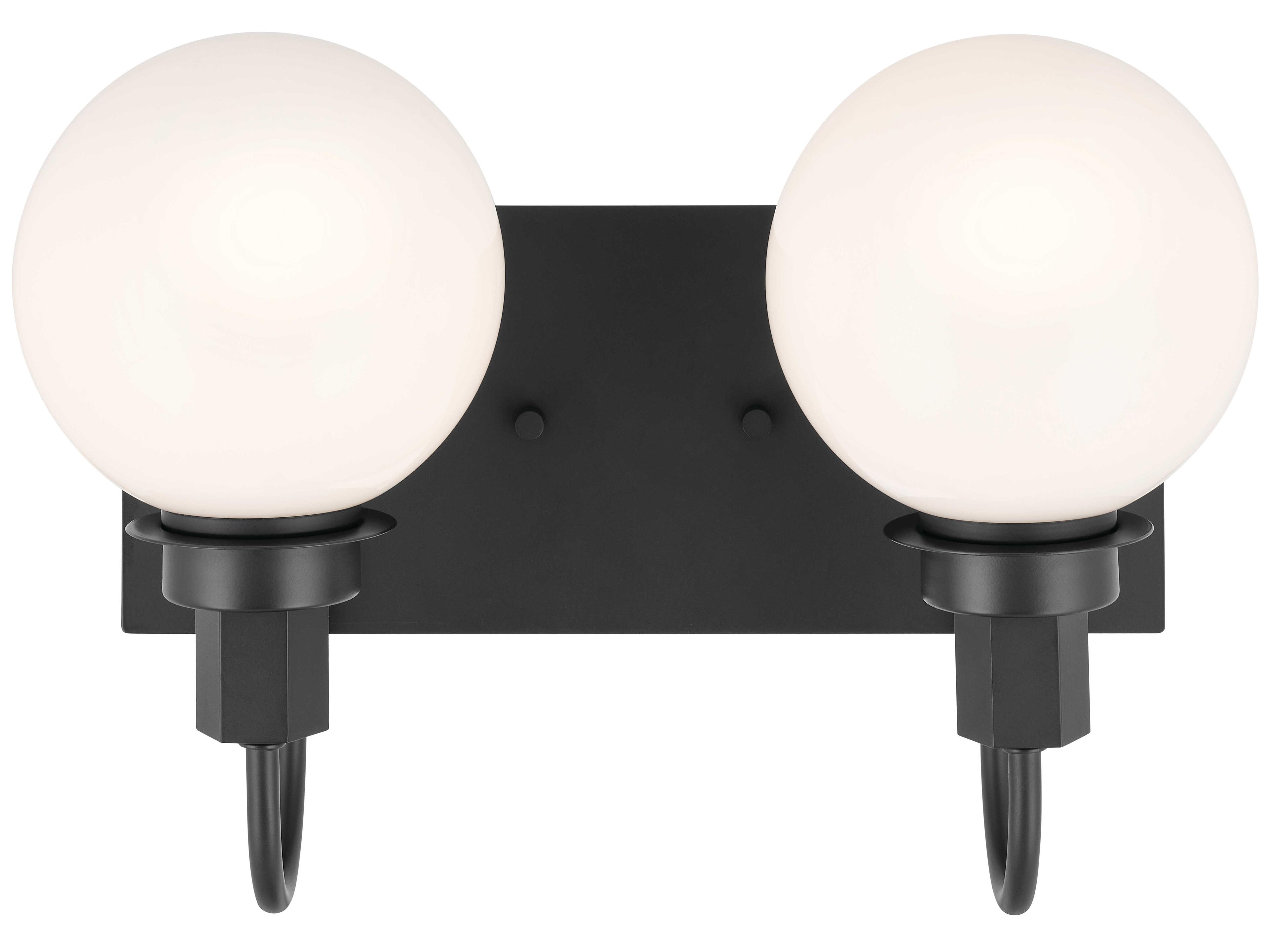 Kichler Hex 2-Light Black Glass Vanity Light