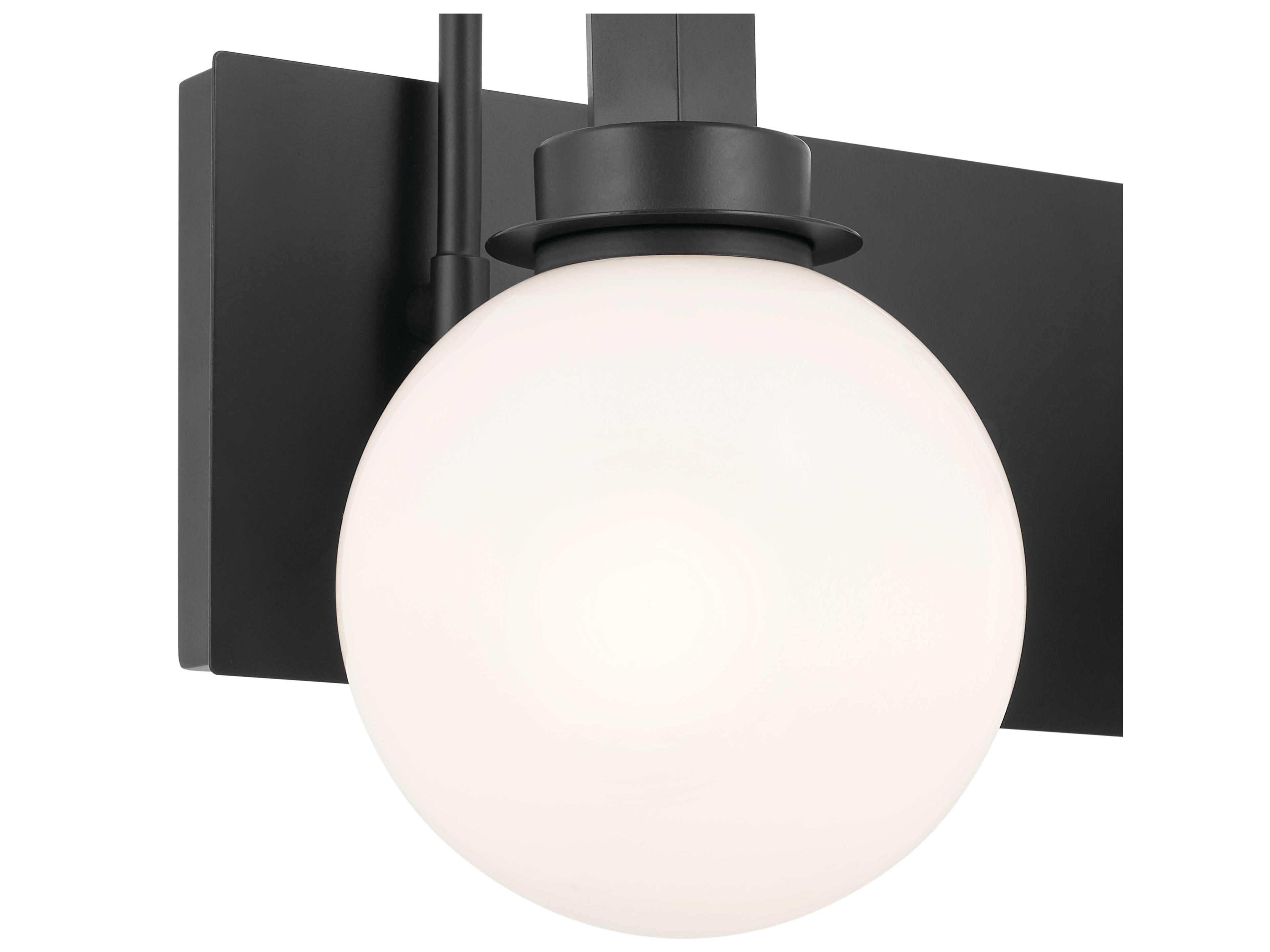 Kichler Hex 2-Light Black Glass Vanity Light