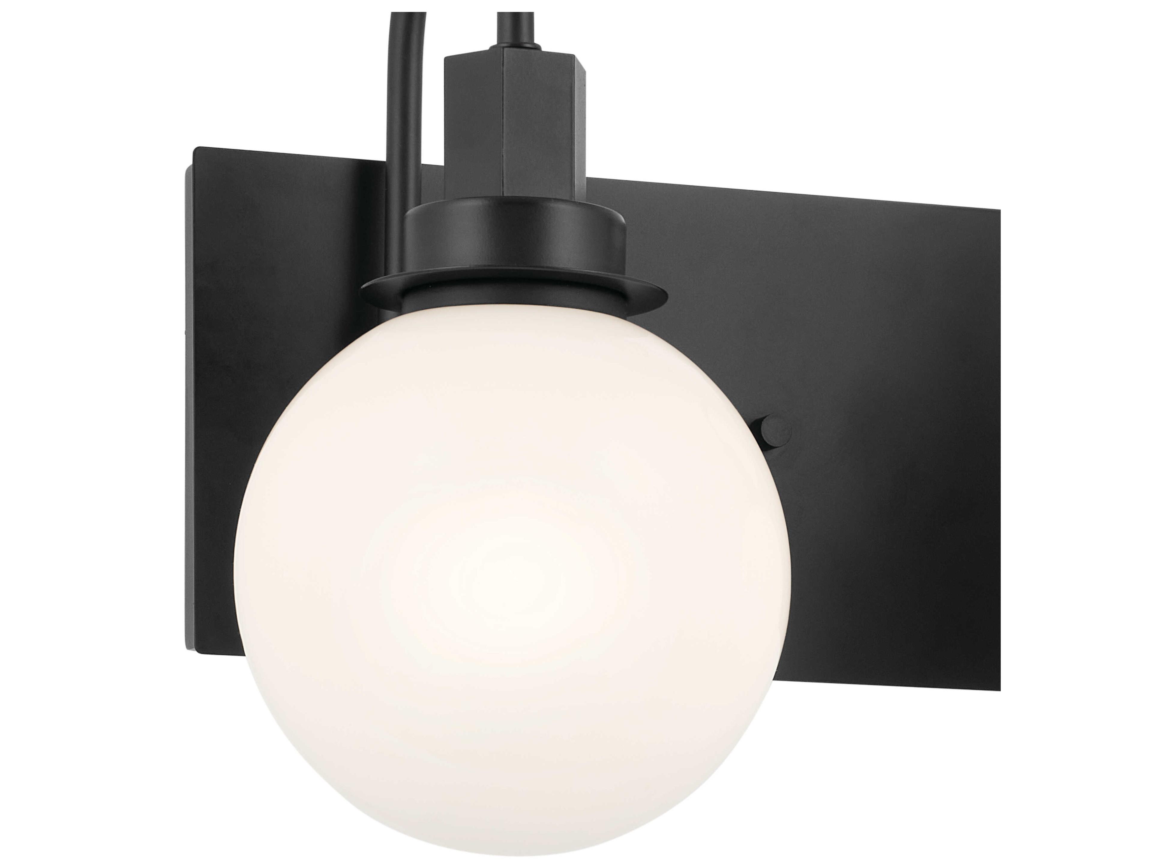 Kichler Hex 3-Light Black Glass Vanity Light