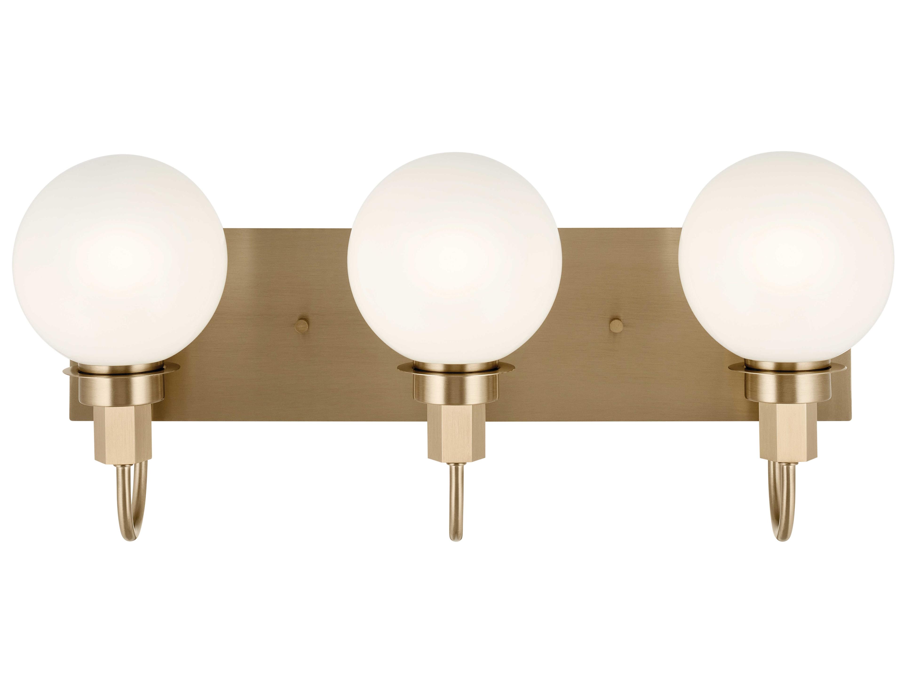 Kichler Hex 3-Light Champagne Bronze Glass Vanity Light