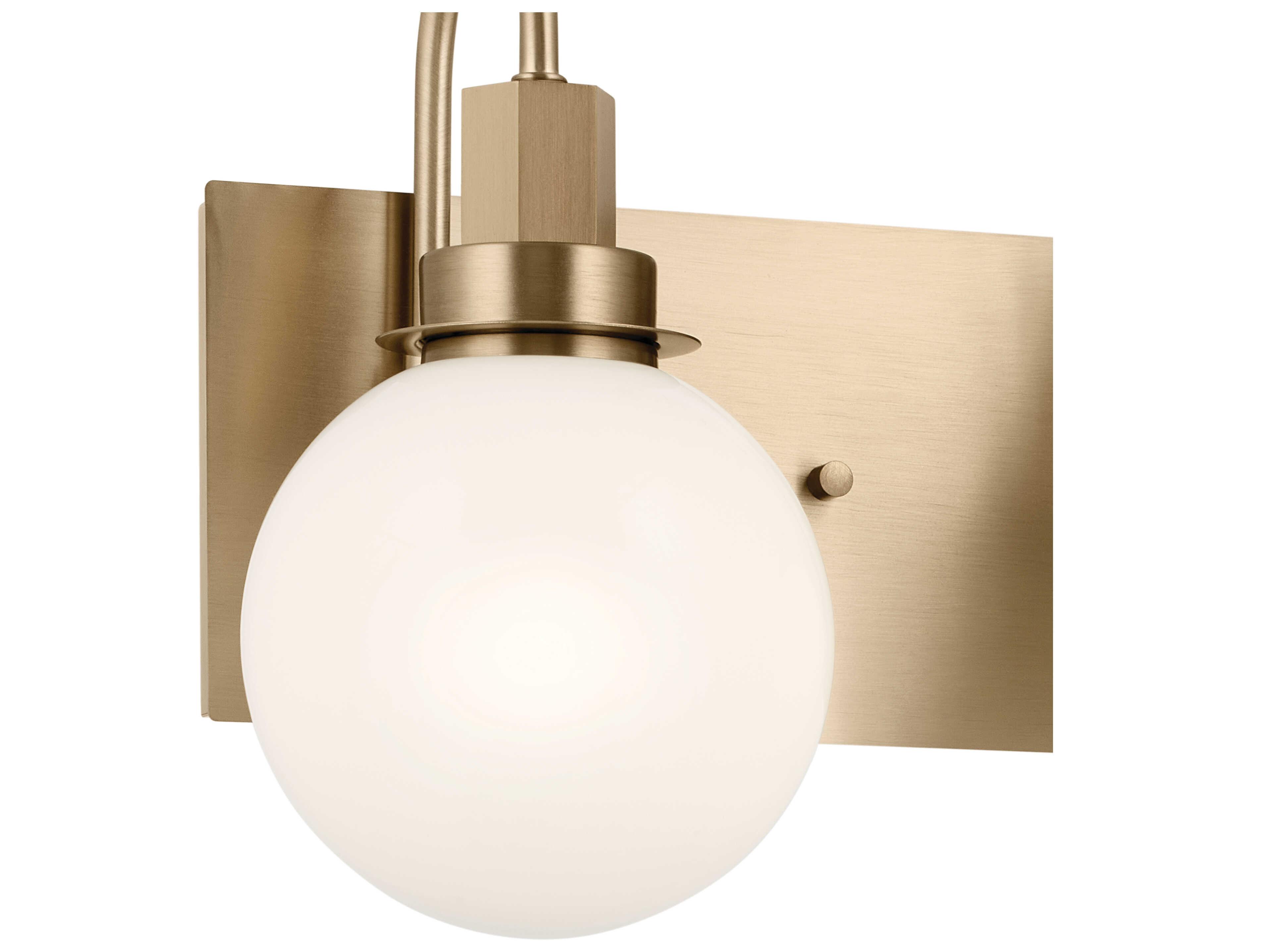 Kichler Hex 3-Light Champagne Bronze Glass Vanity Light