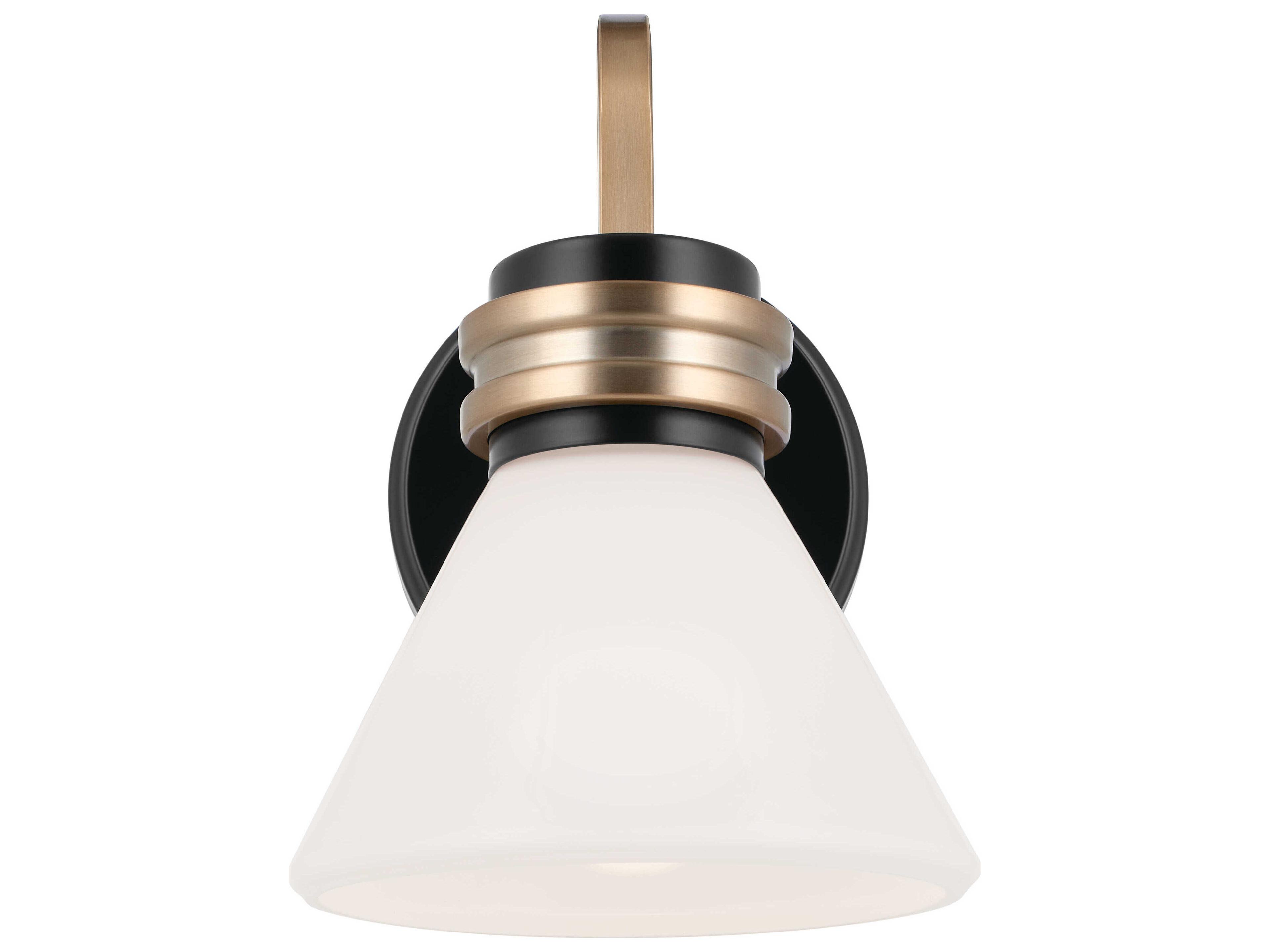 Kichler Farum 1-Light Black Glass Wall Sconce