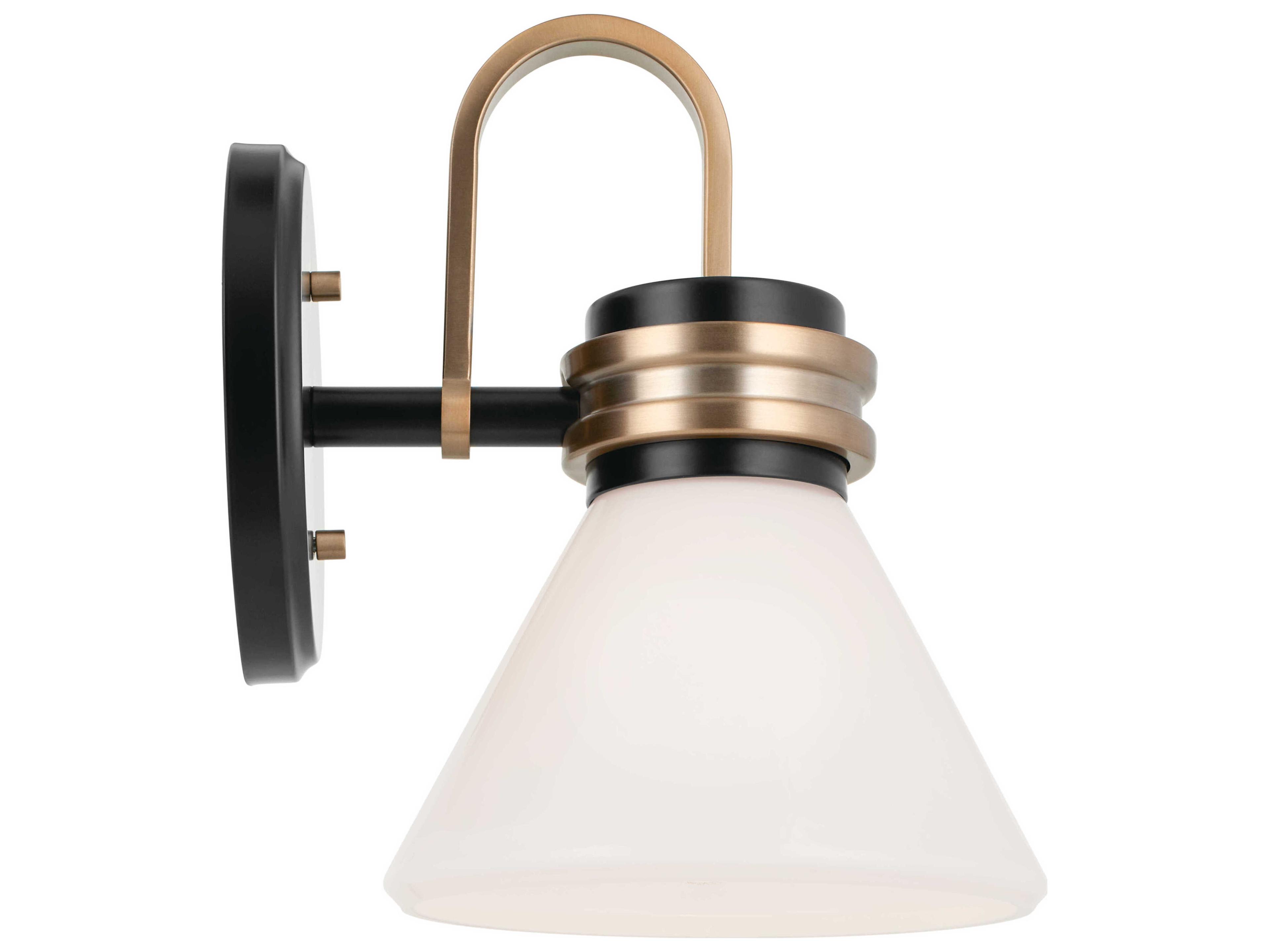 Kichler Farum 1-Light Black Glass Wall Sconce