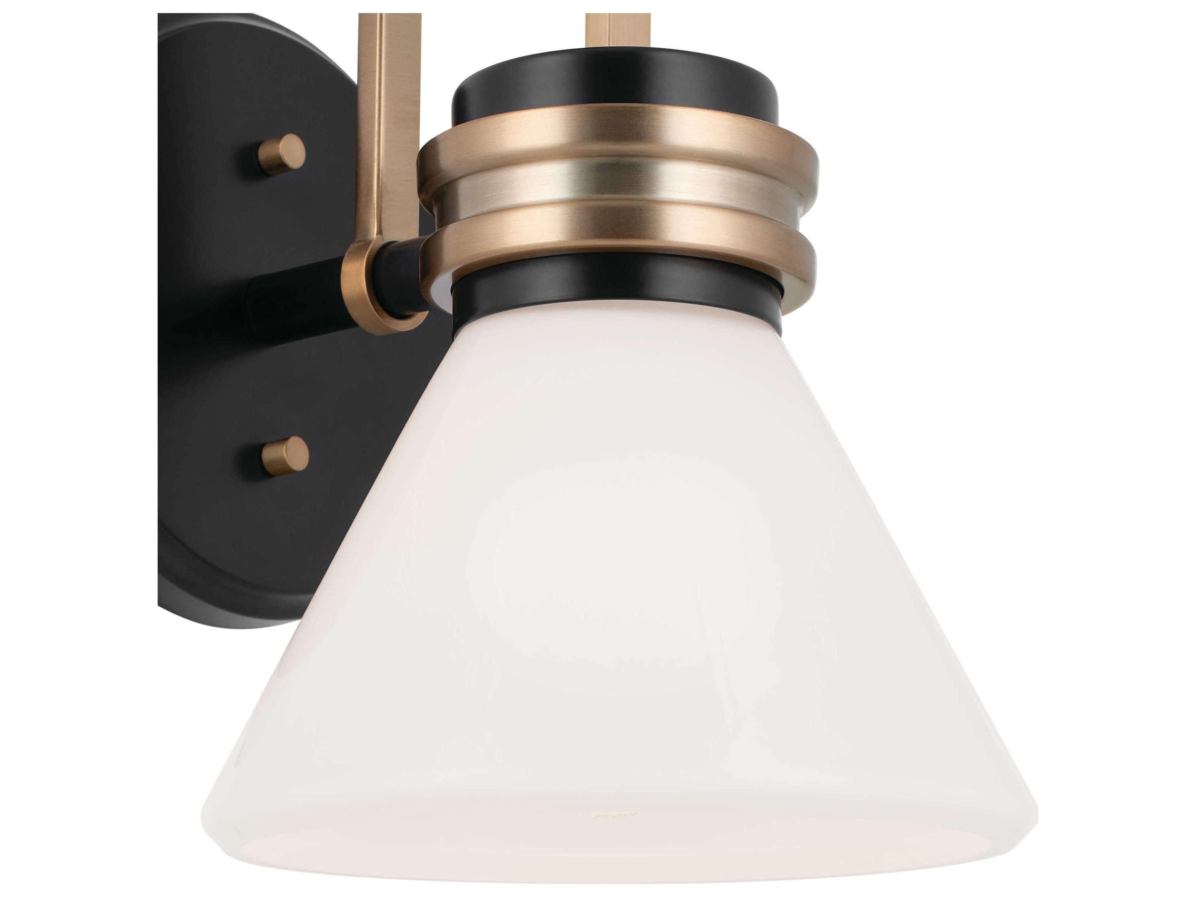 Kichler Farum 1-Light Black Glass Wall Sconce