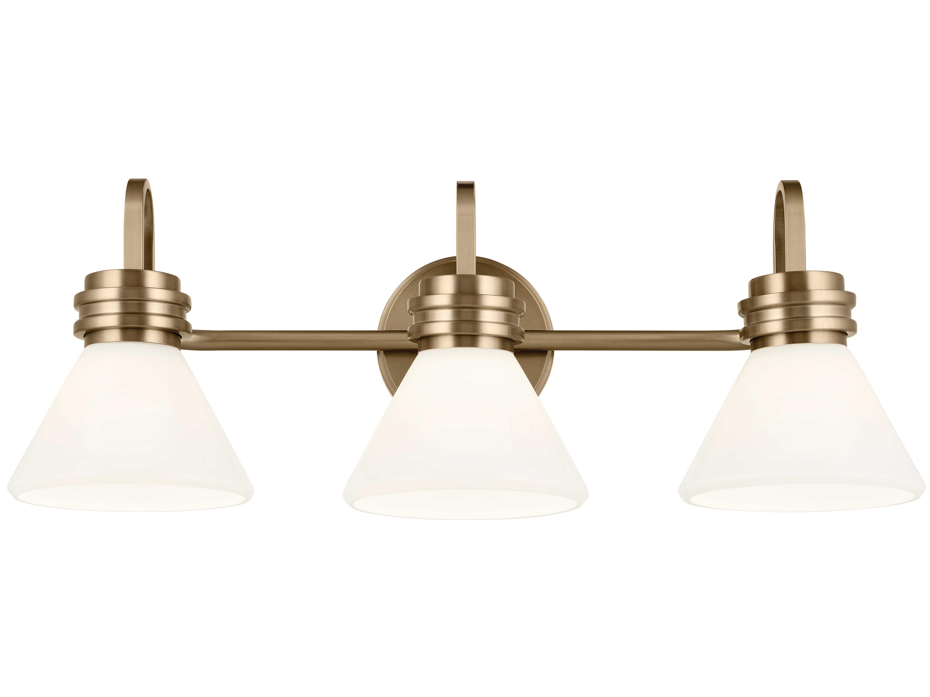 Kichler Farum 3-Light Champagne Bronze Glass Vanity Light