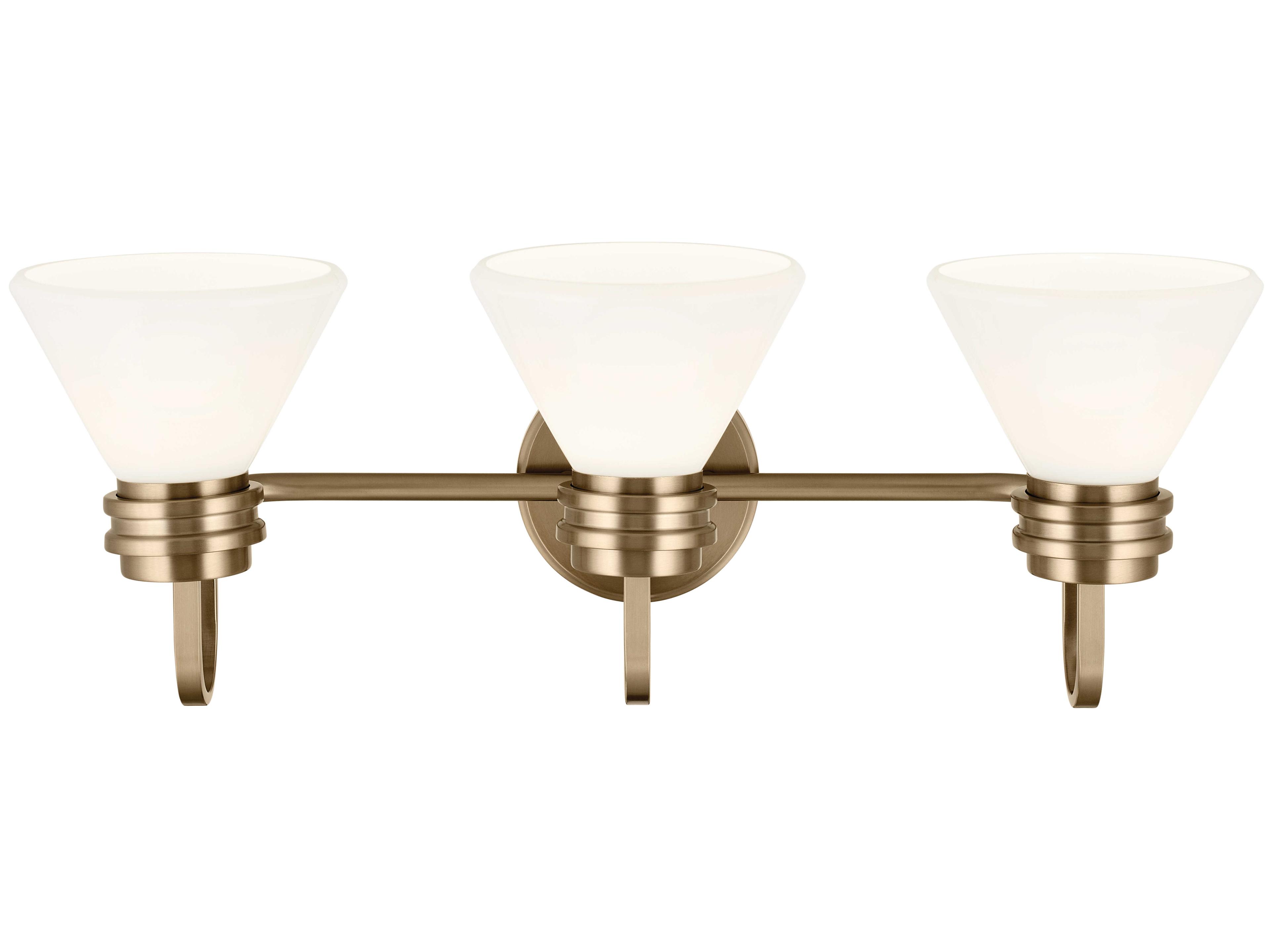 Kichler Farum 3-Light Champagne Bronze Glass Vanity Light