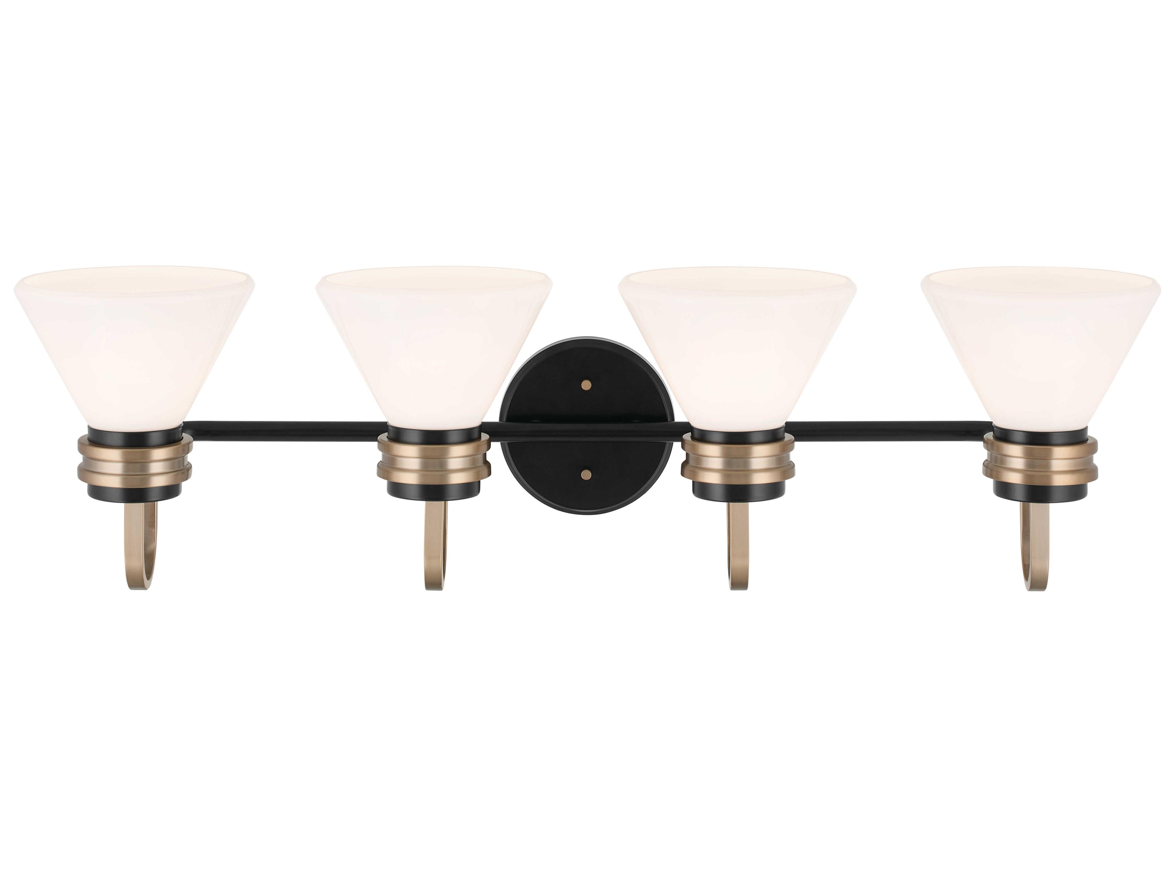 Kichler Farum 4-Light Black Brass Glass Vanity Light