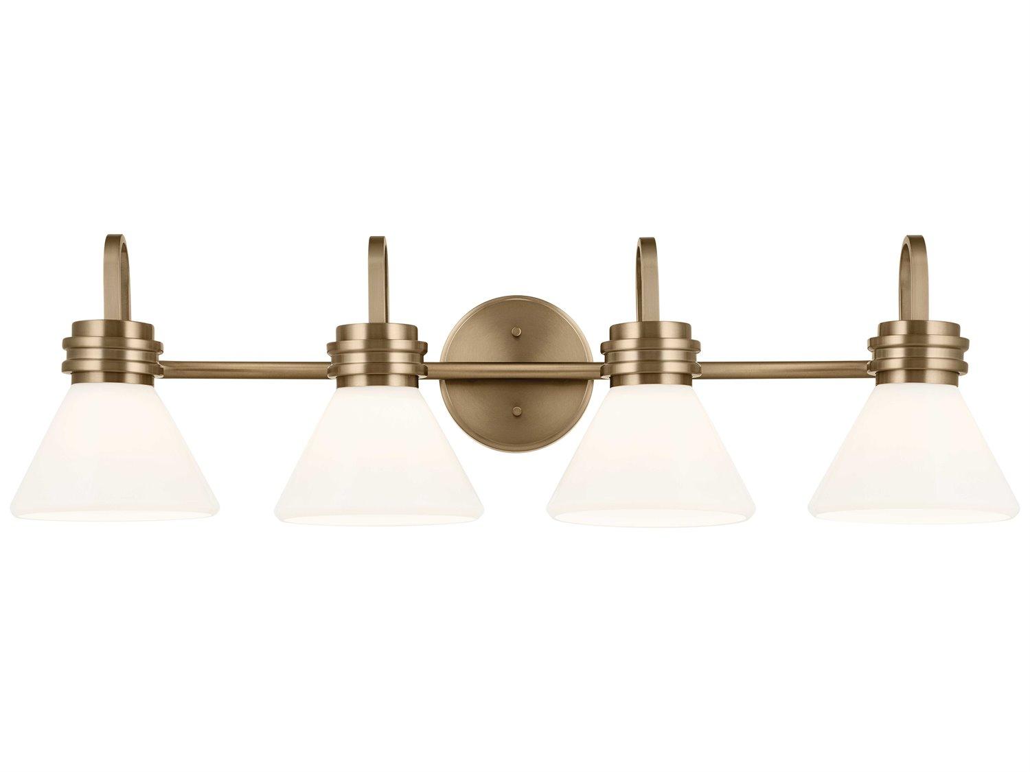 Kichler Farum 4-Light Champagne Bronze Glass Vanity Light