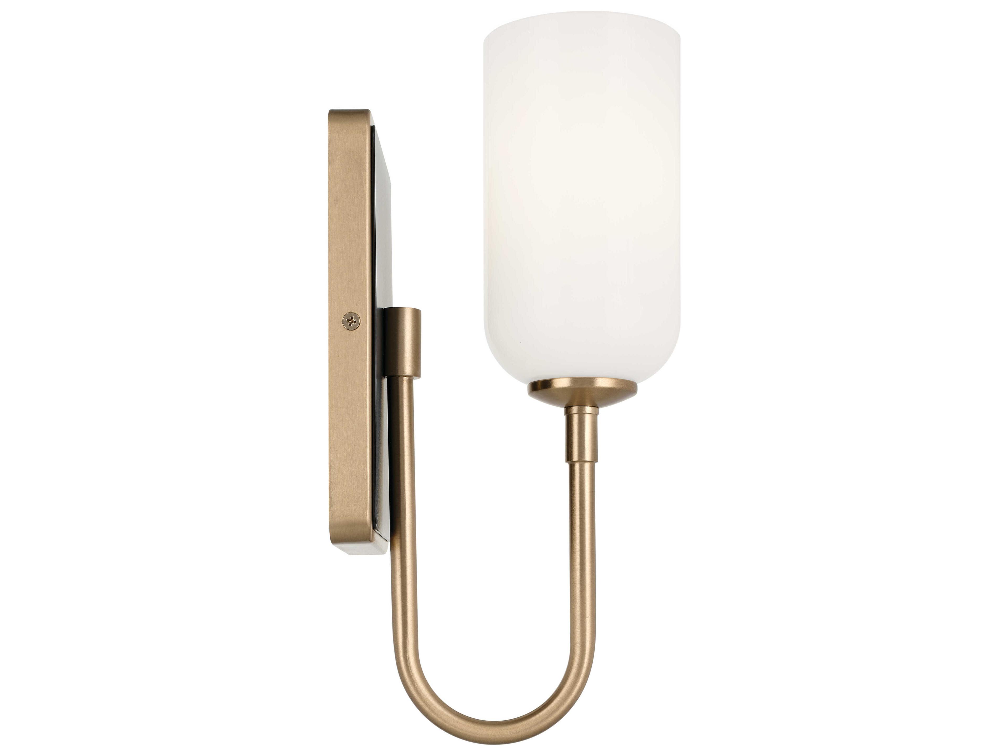 Kichler Solia 1-Light Champagne Bronze Glass Wall Sconce